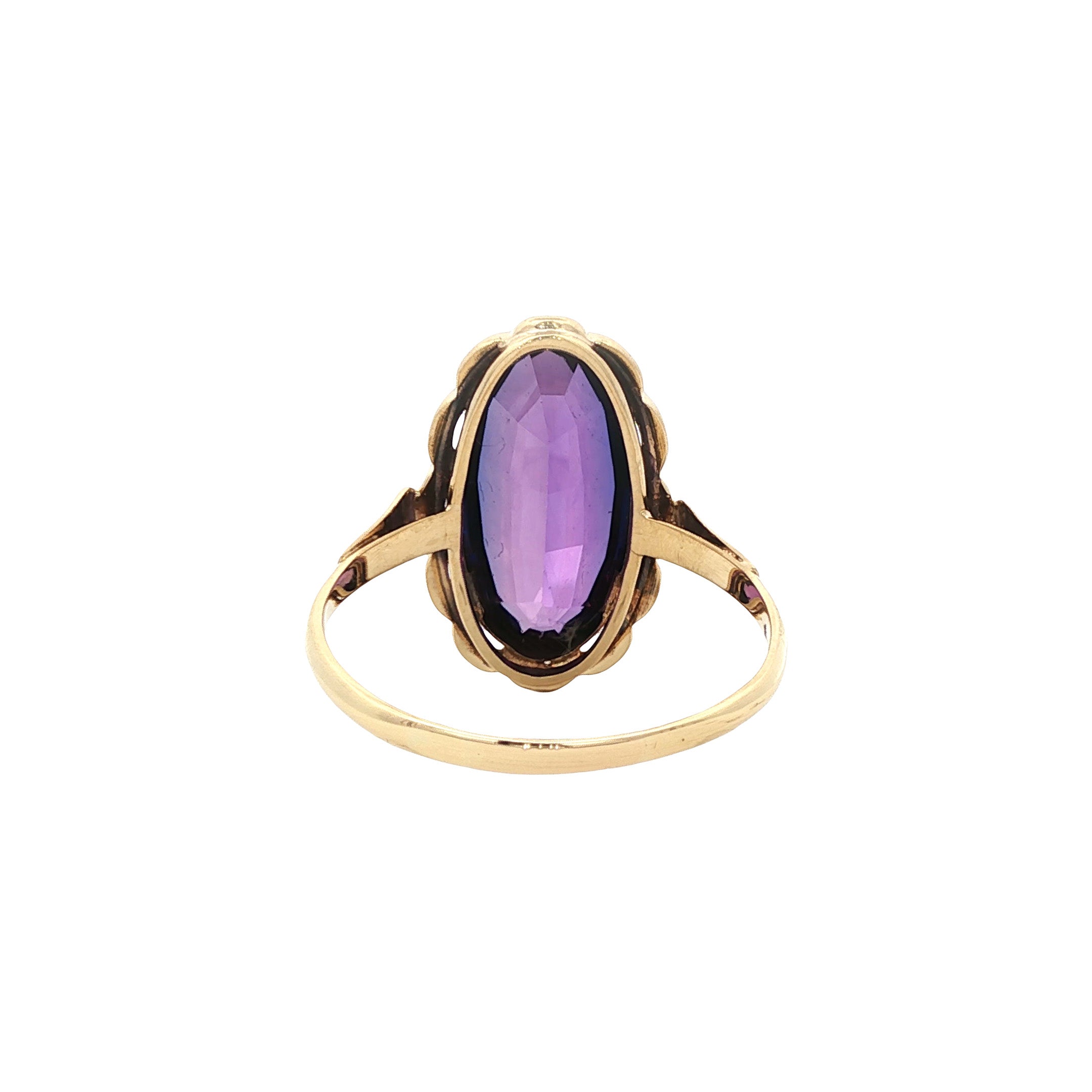 Gouden ring met saffier 14 kt