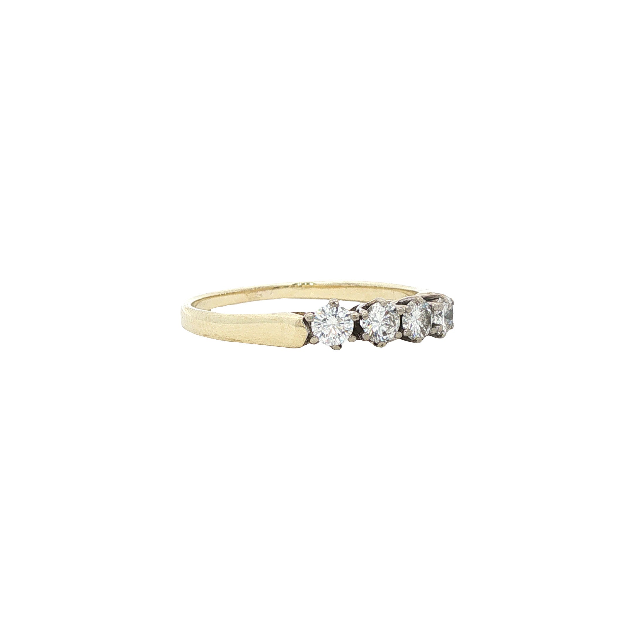 Gouden vintage ring met diamant 14 kt