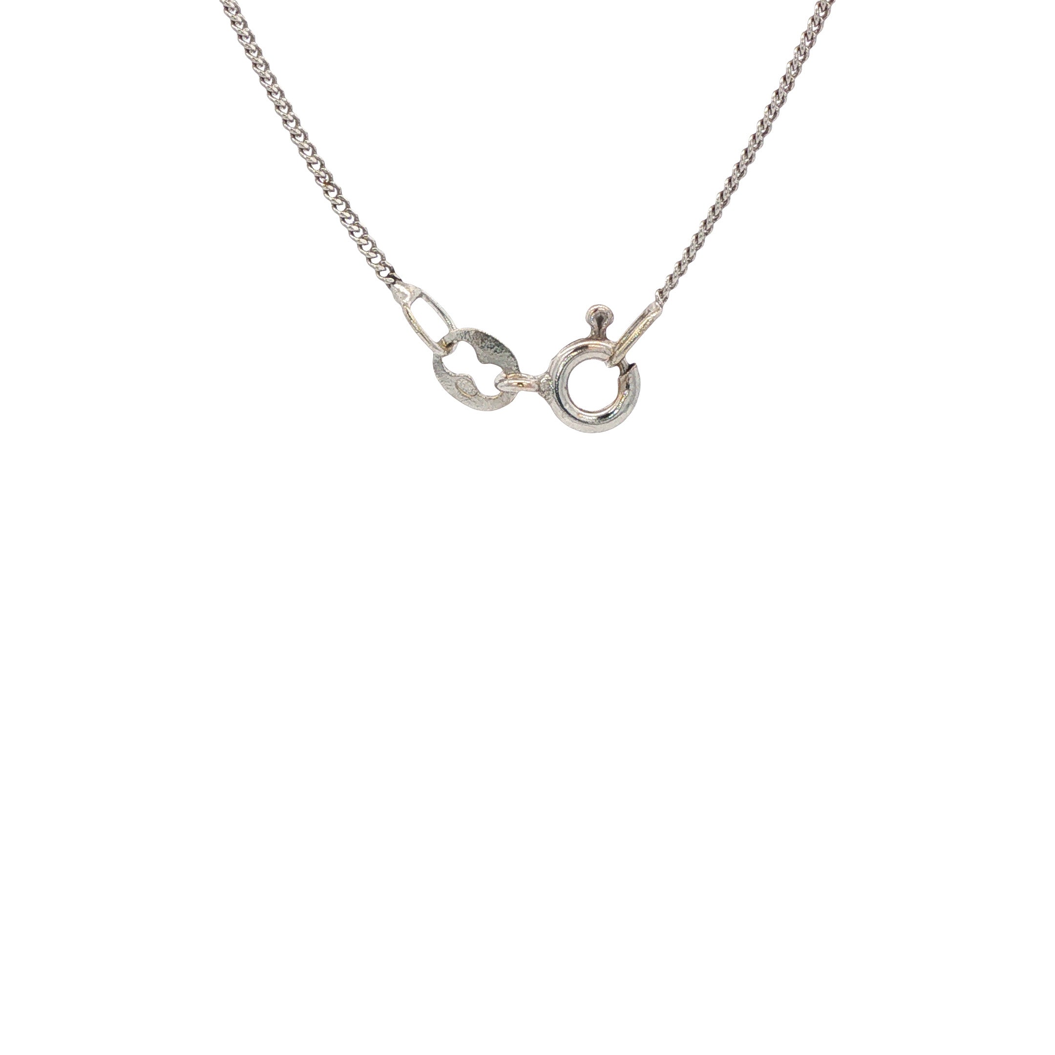 Vintage white gold gourmet necklace 14 kt