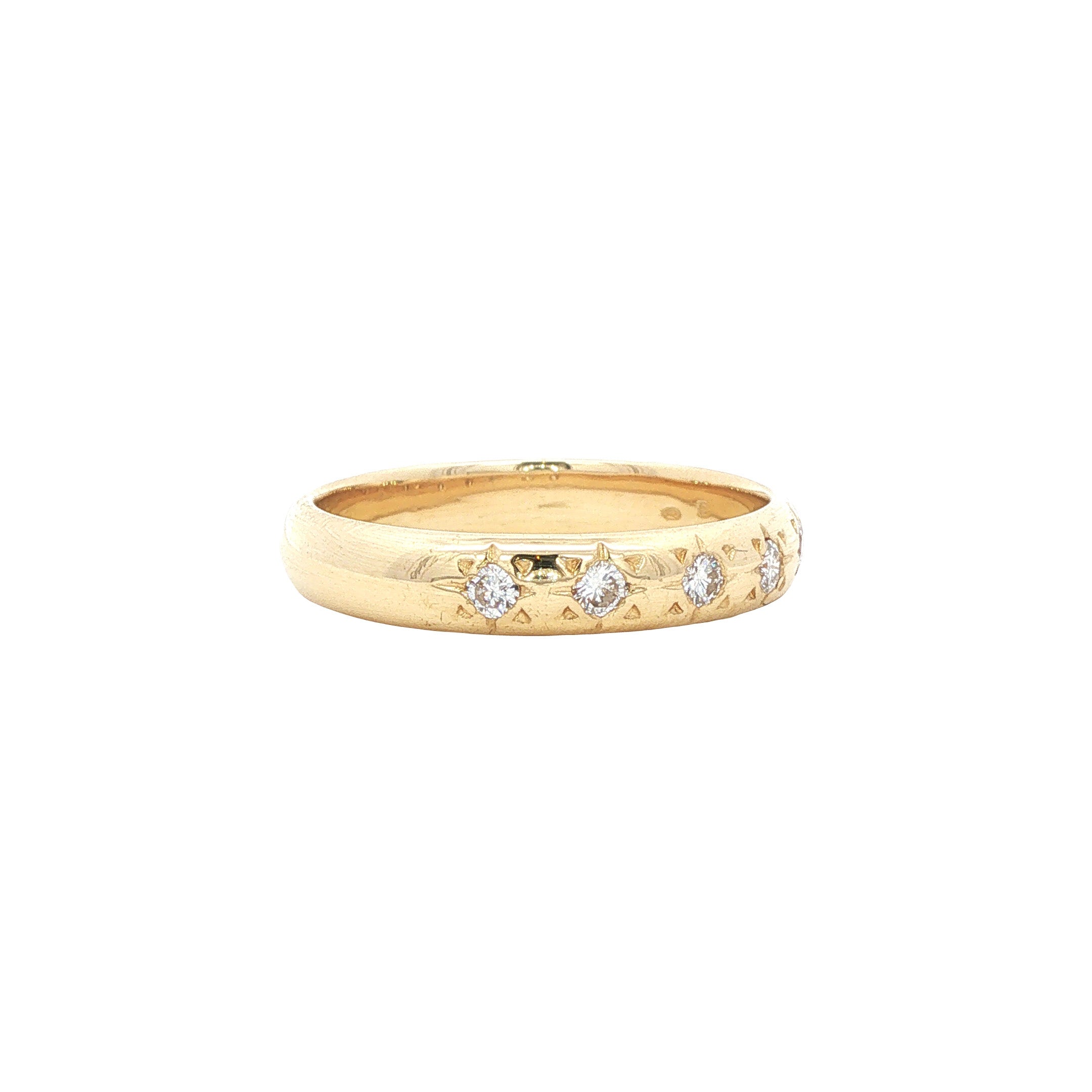 Gouden vintage ring met diamant 14 kt
