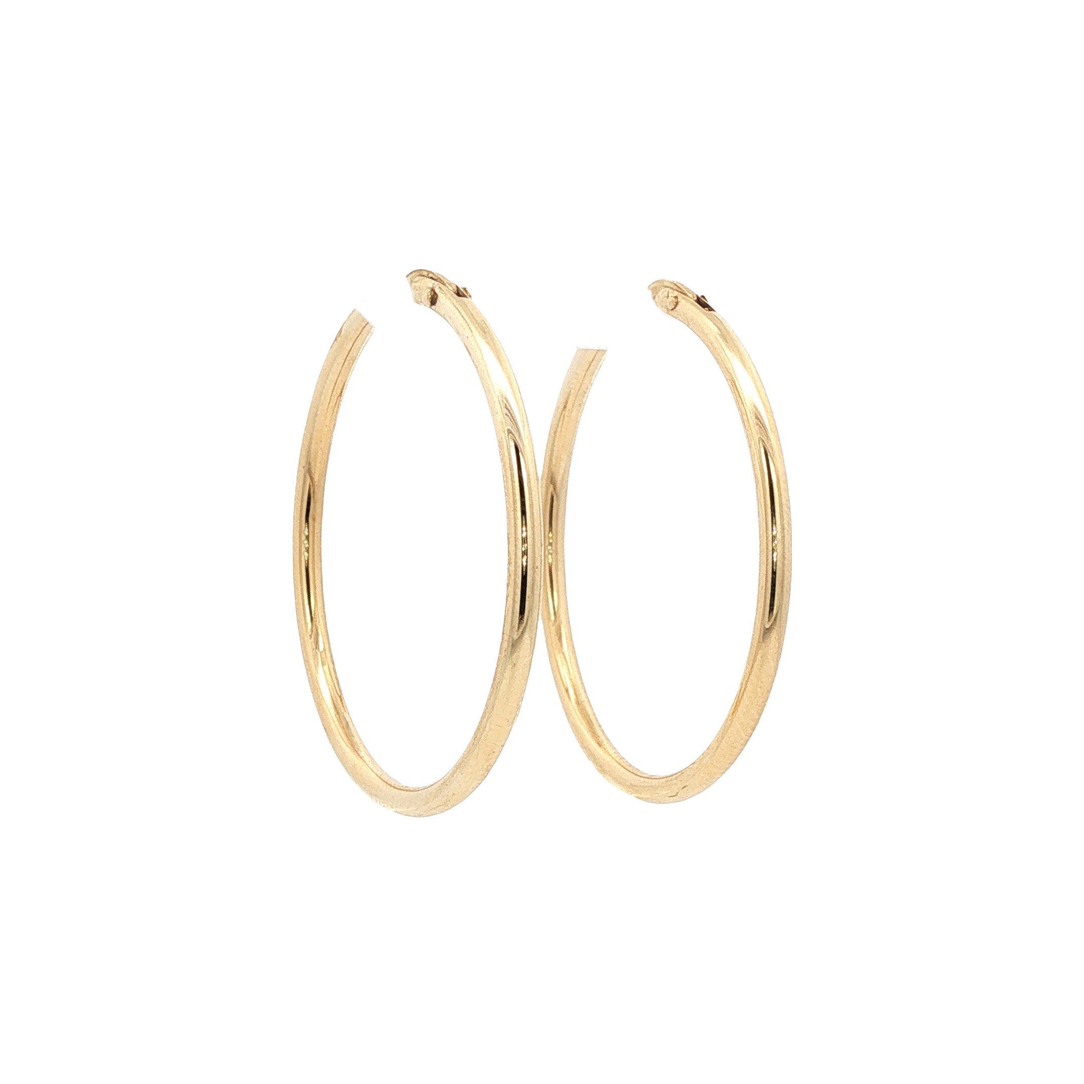 Gouden vintage gladde oorringen 14 kt