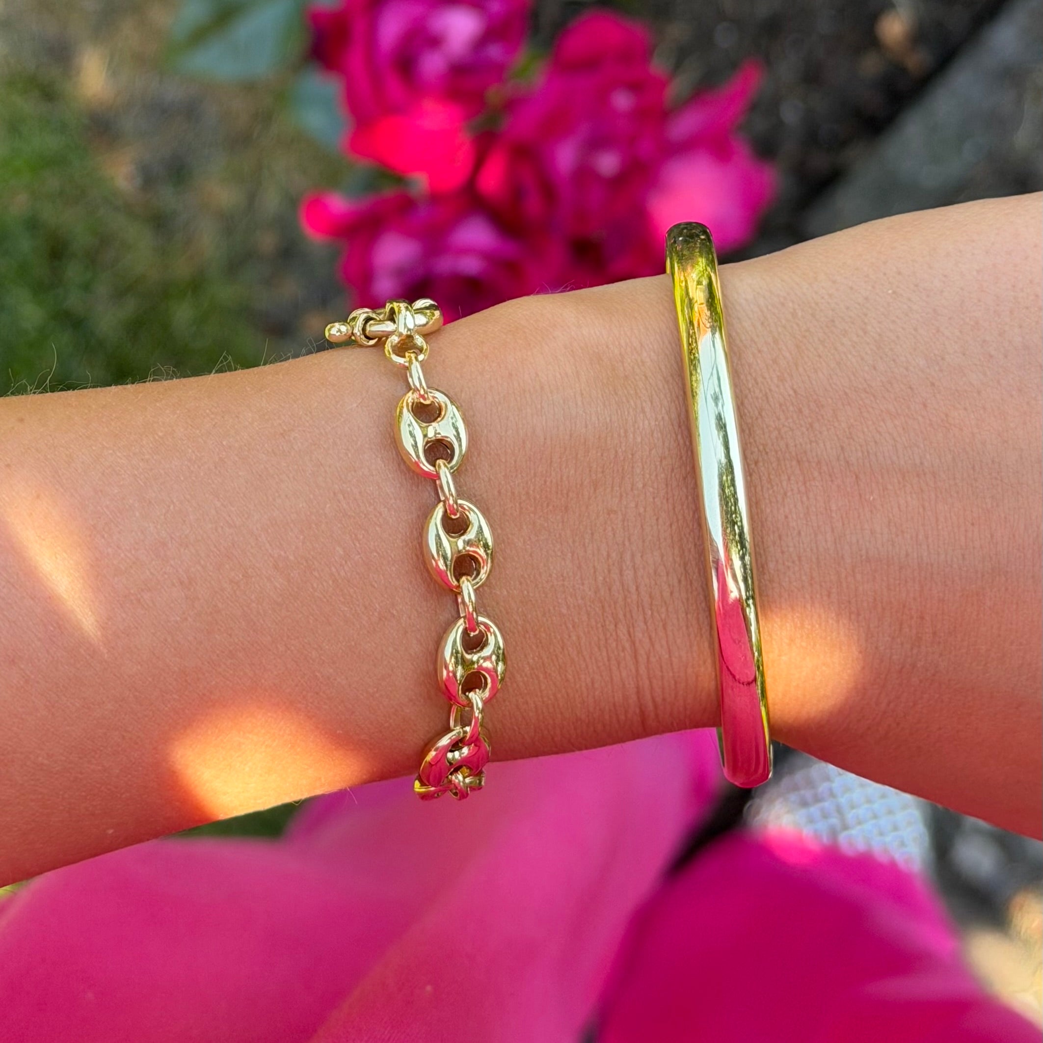 Vintage smooth gold bangle 14 kt
