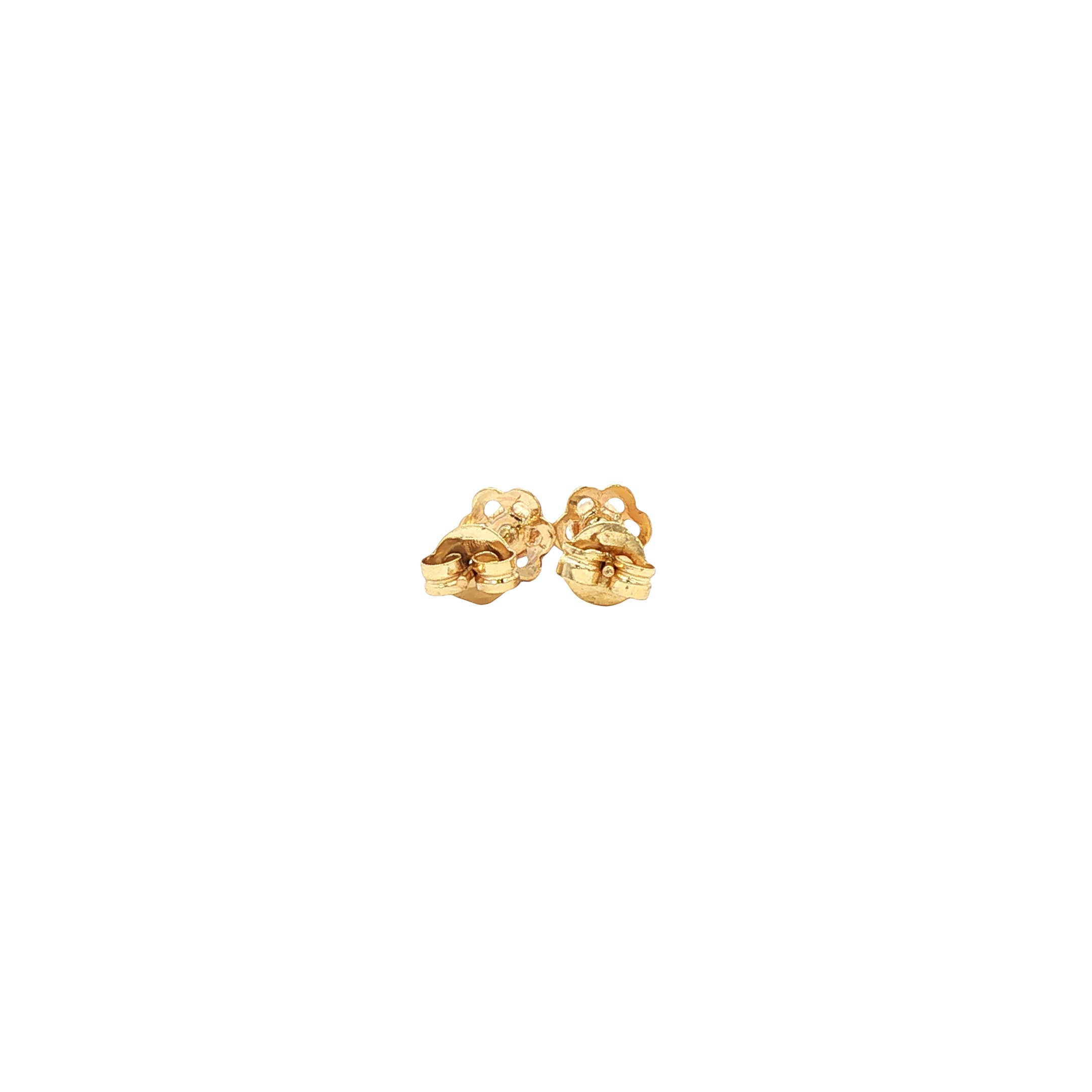 Gouden vintage oorstekers met granaat 14 kt