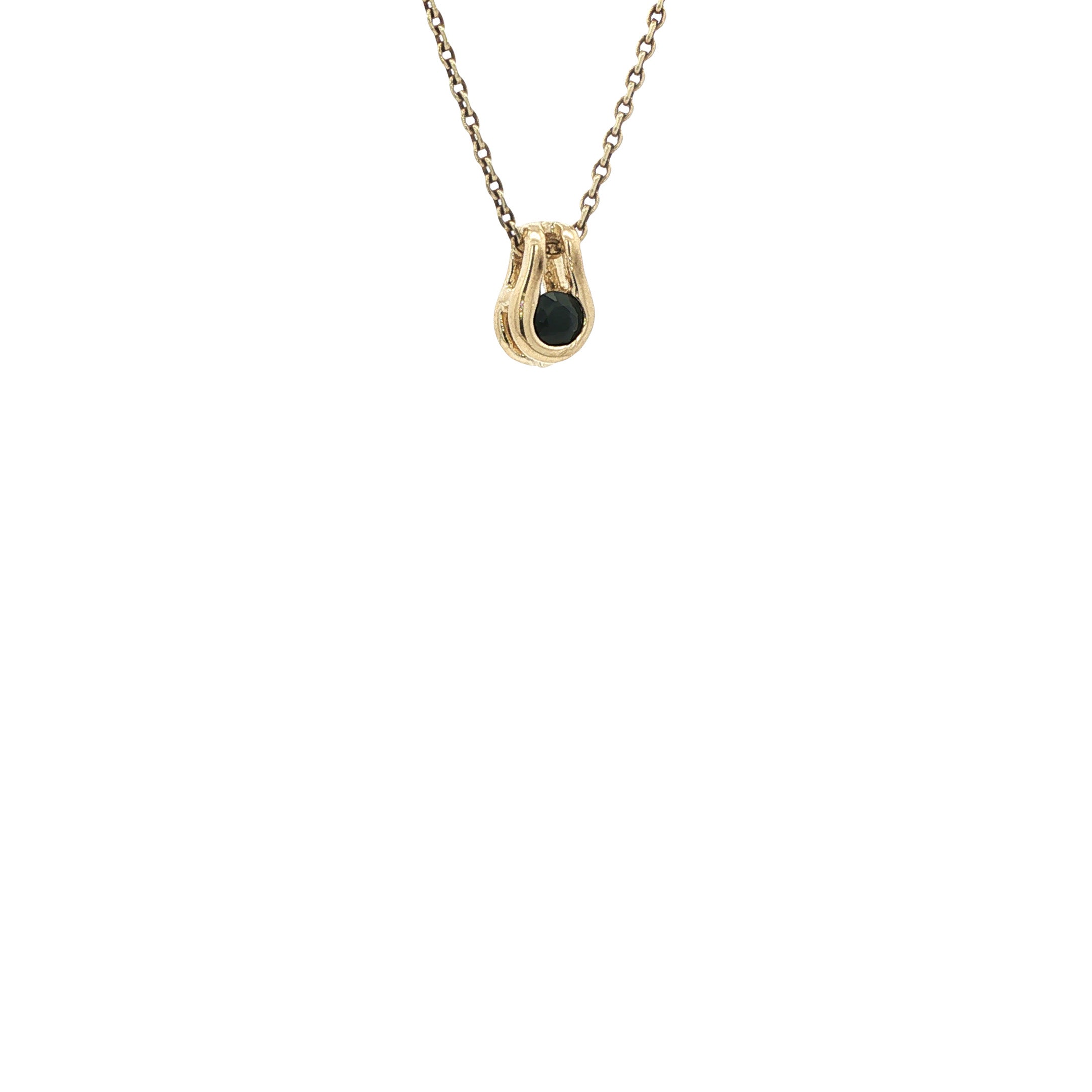 Gouden vintage hanger met saffier en diamant 14 kt