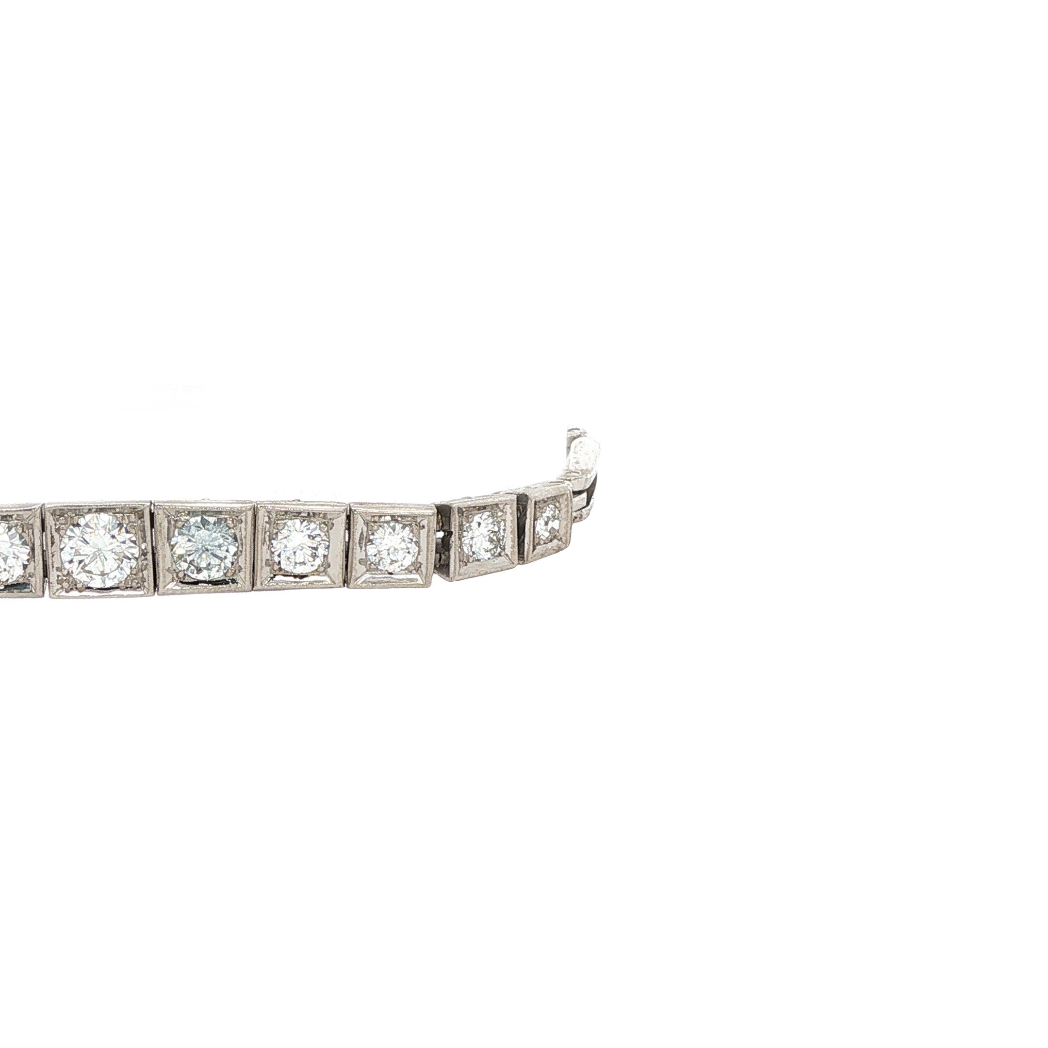 Vintage 12 kt white gold bracelet with diamond
