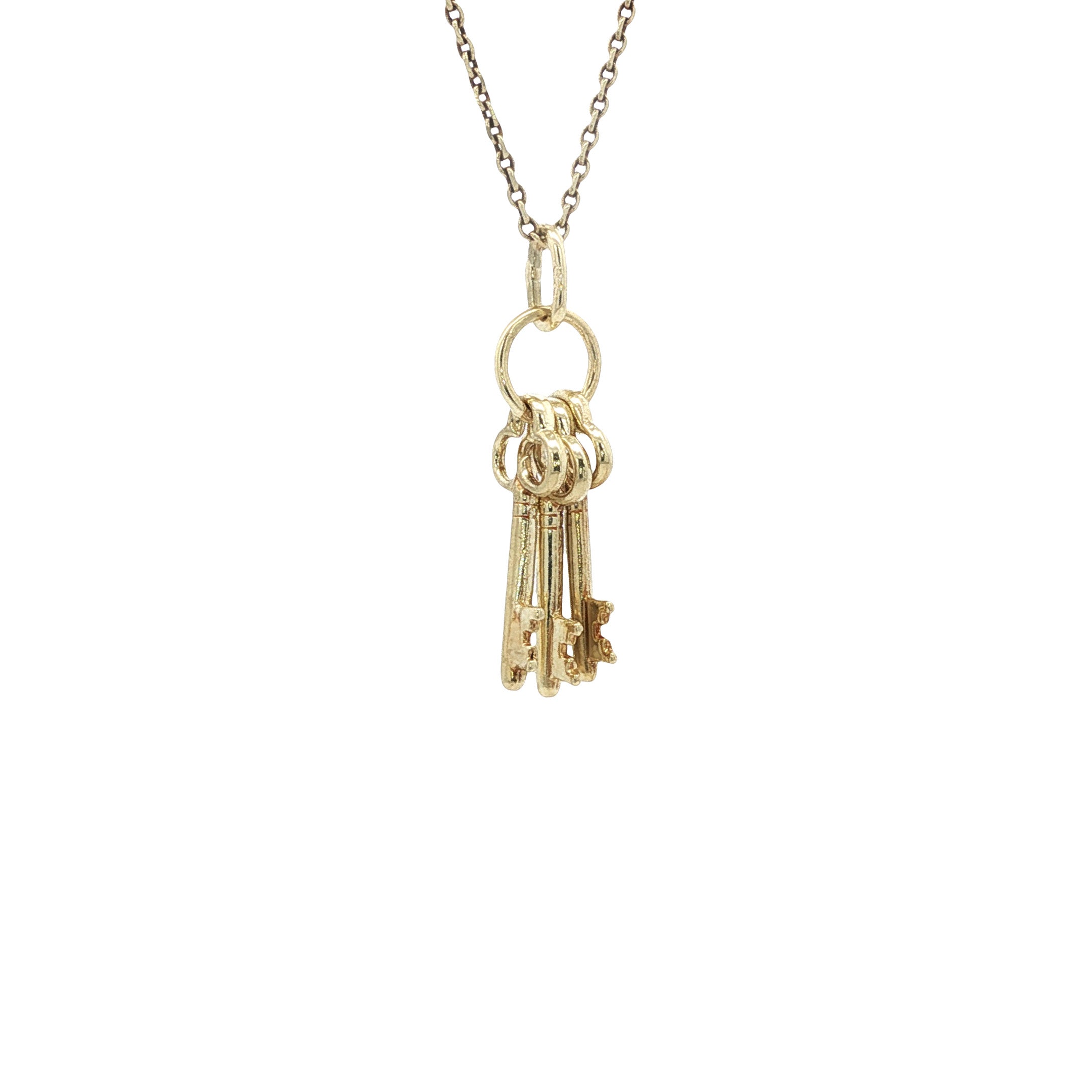 14 kt gold keyring pendant