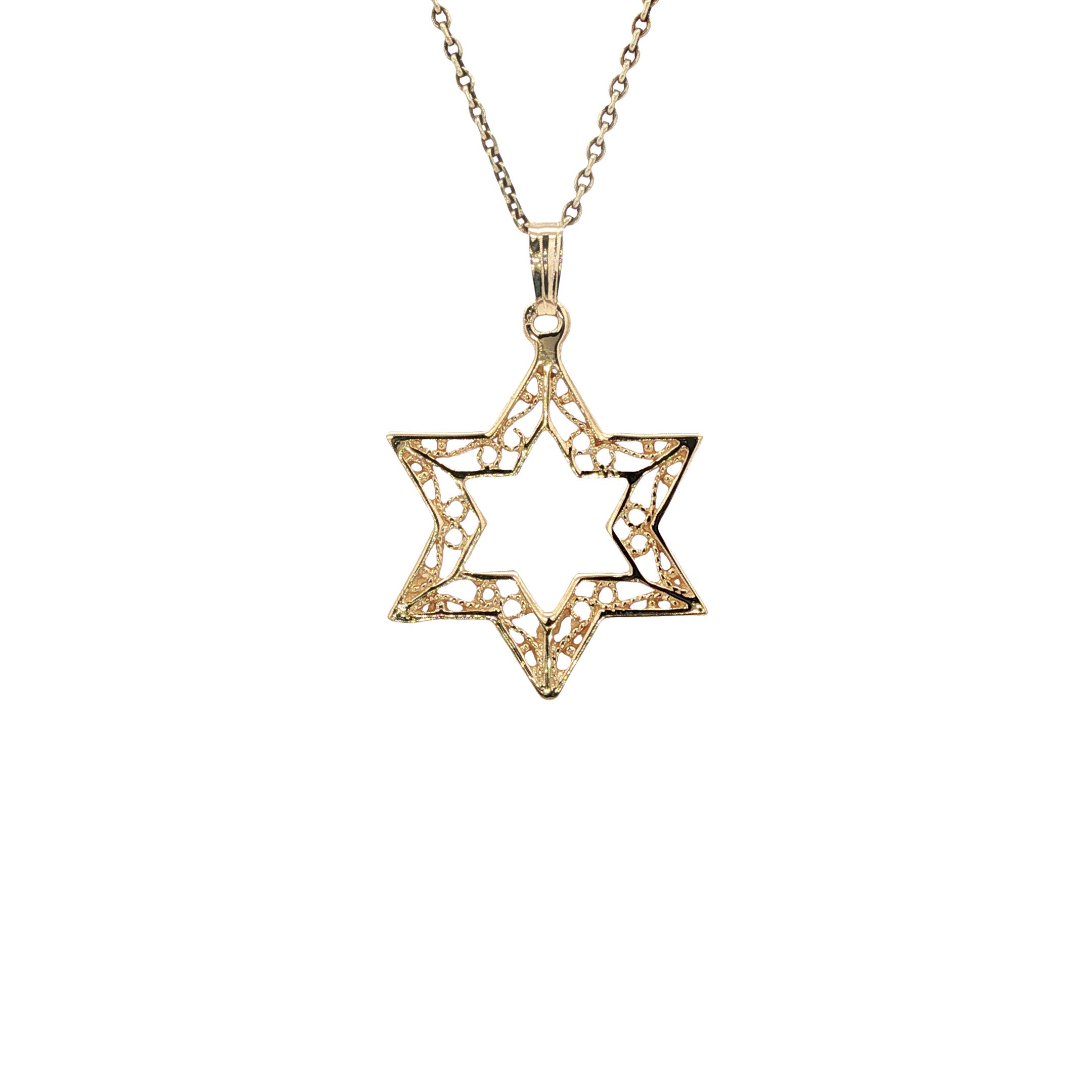 14 kt gold vintage star pendant