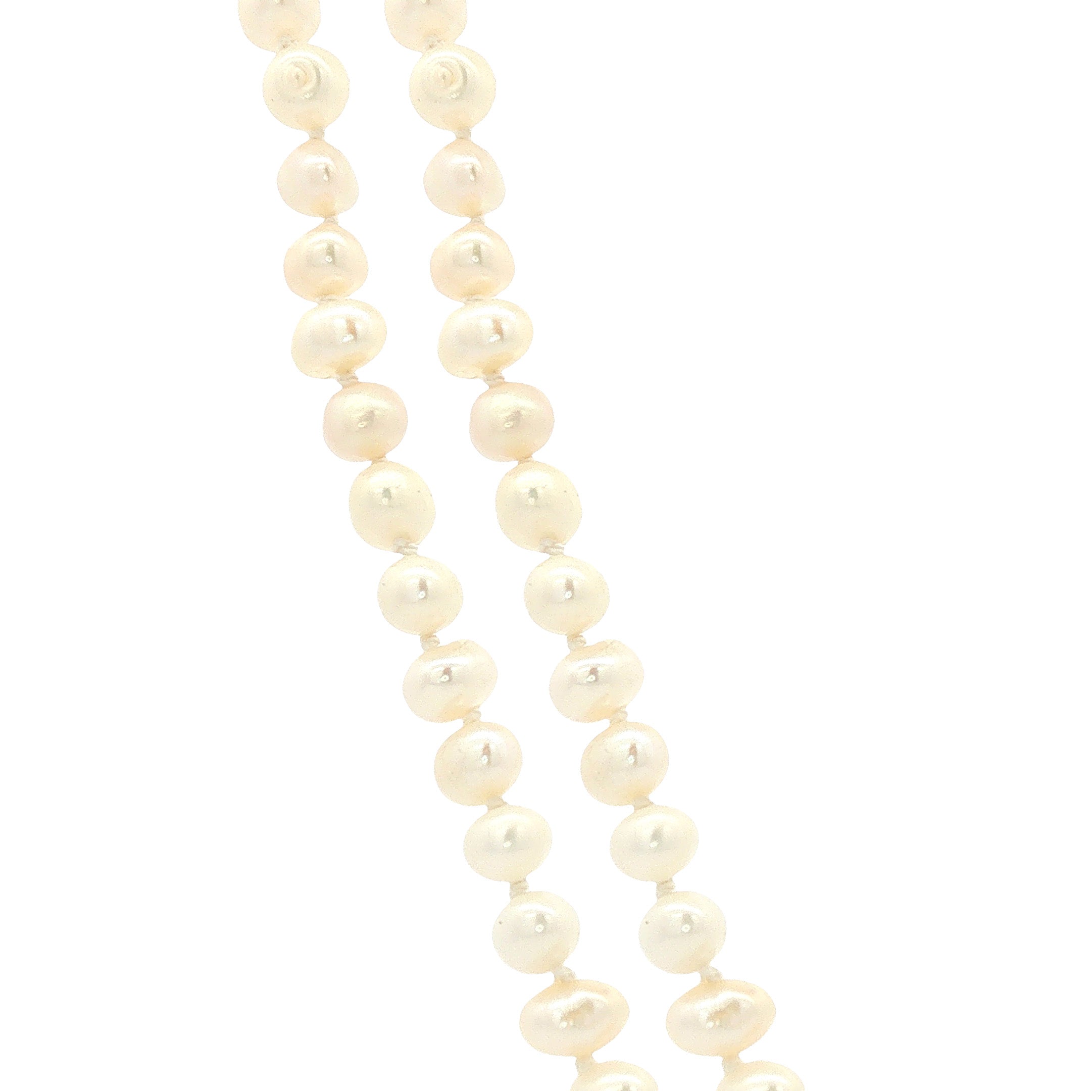 Vintage parel collier met gouden hart 14 kt