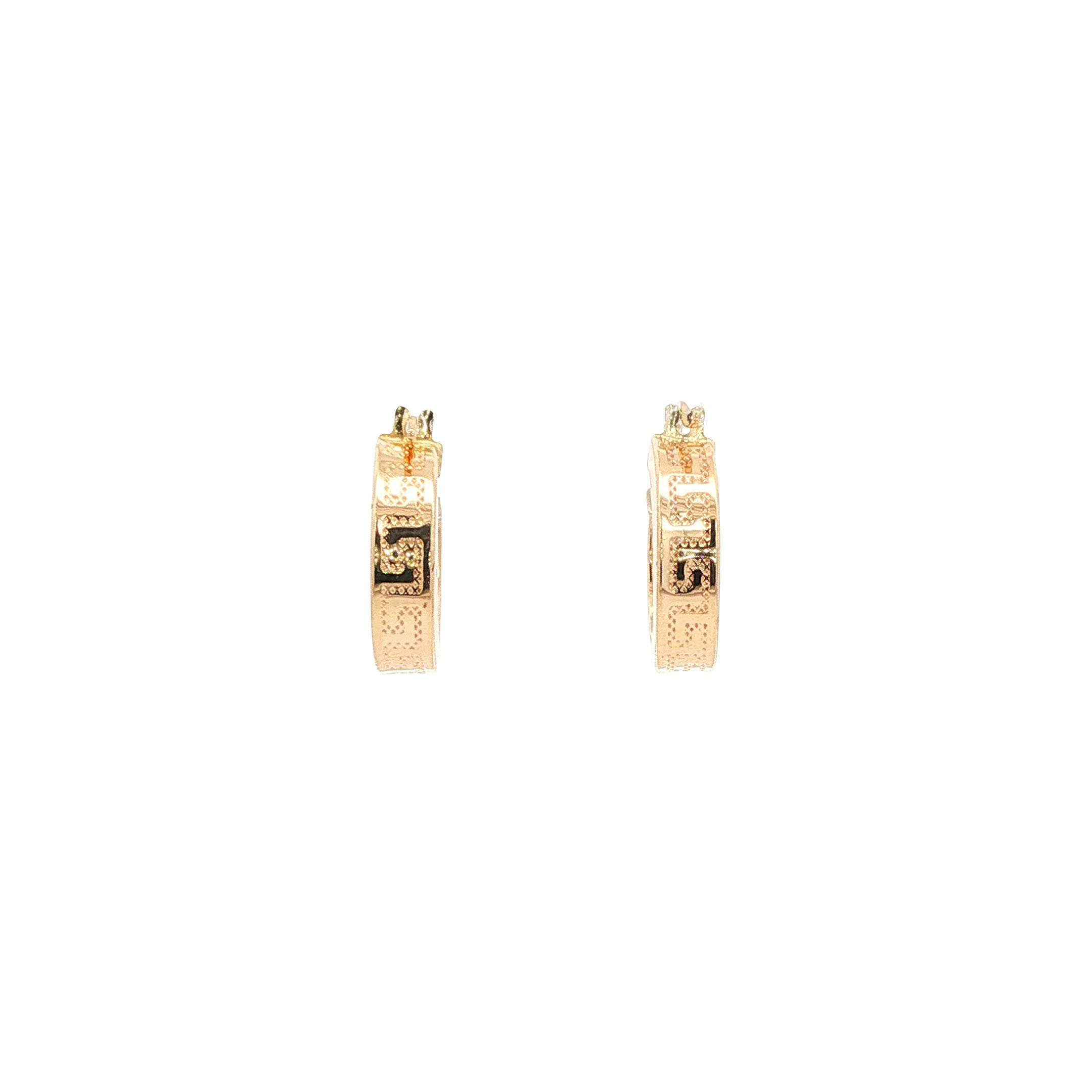 14 kt gold meander earrings