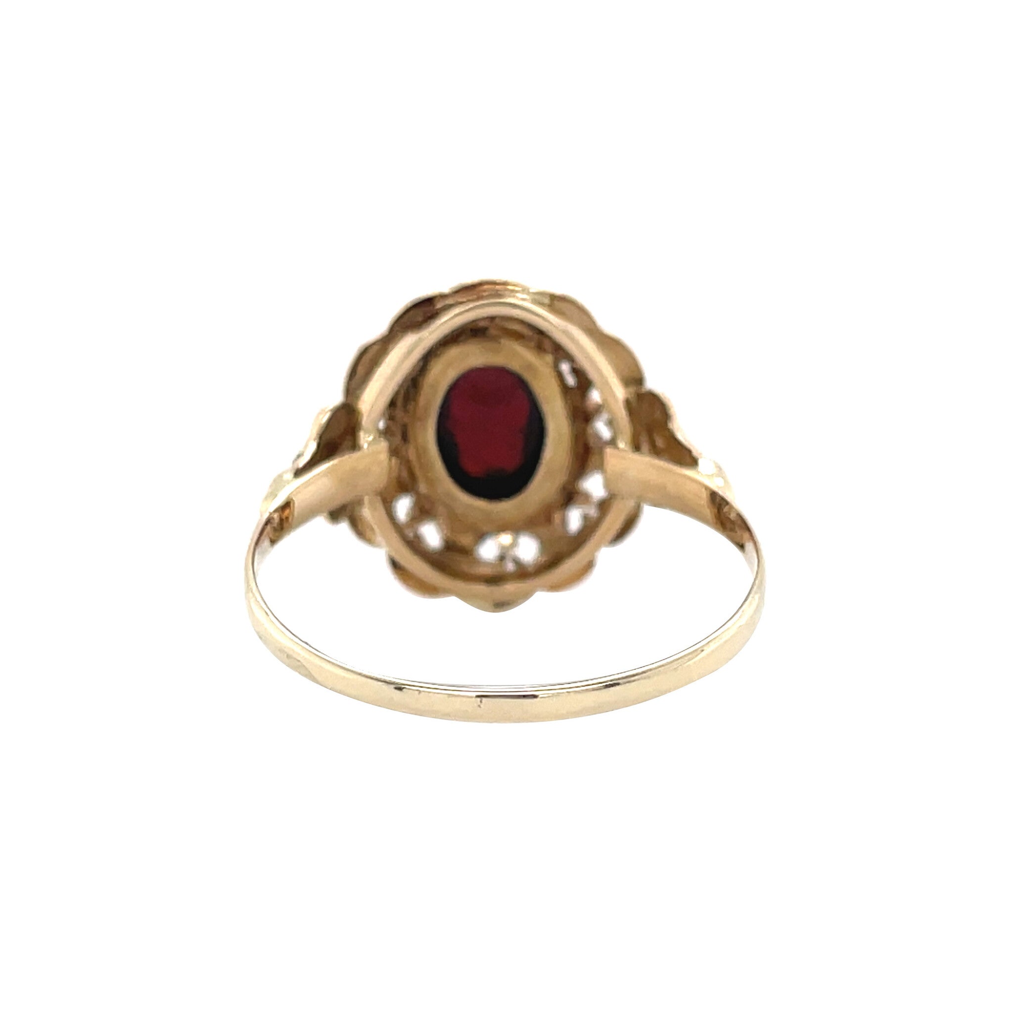 Vintage ring met kleursteen 12 kt