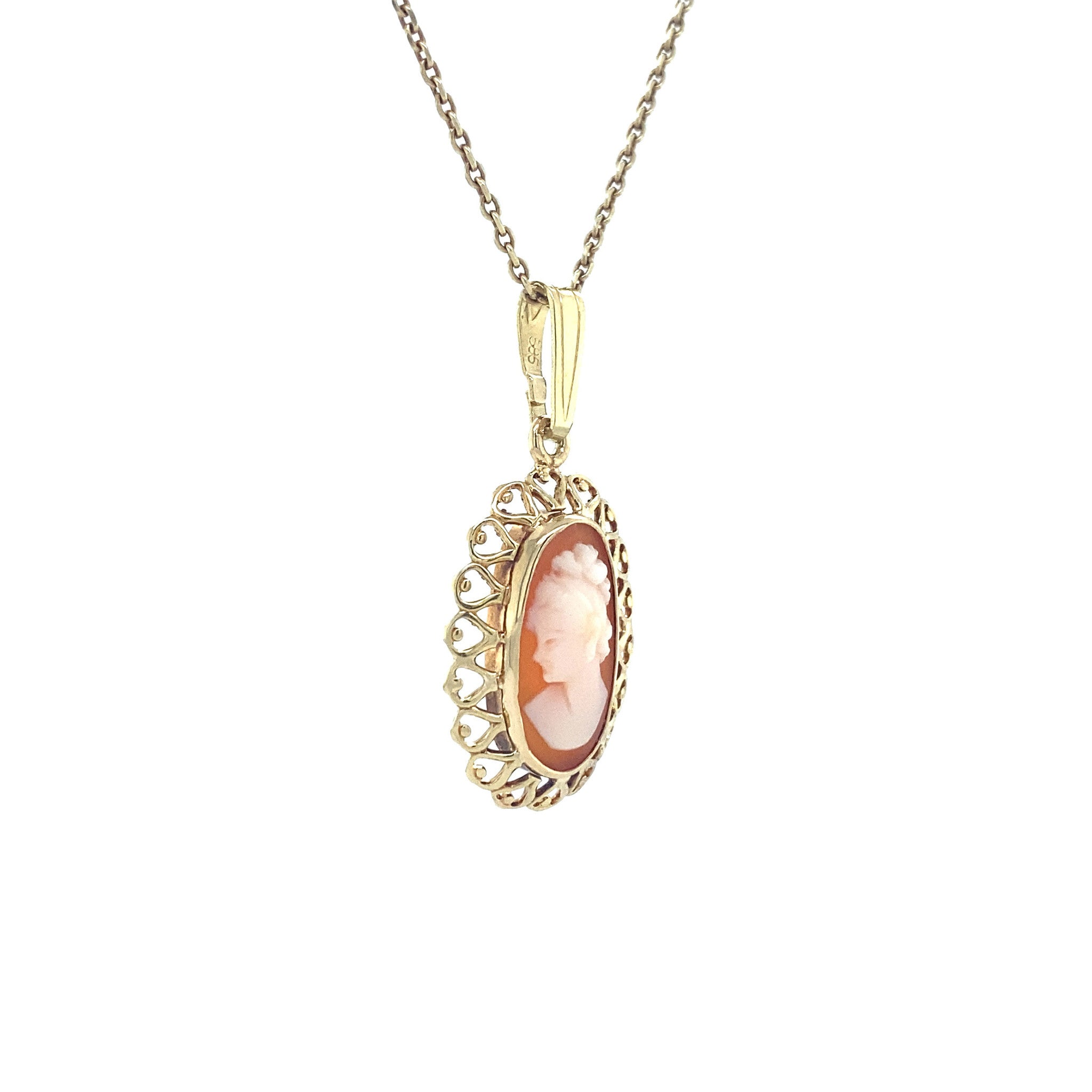 Gouden hanger met camee 14 krt