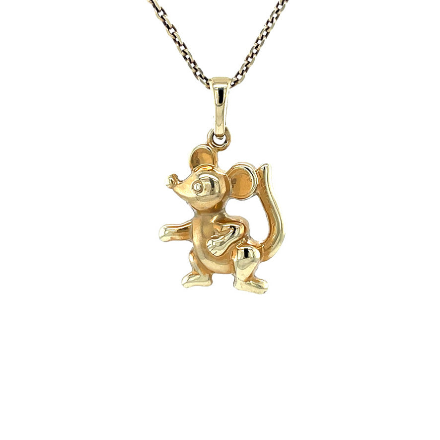 Golden mouse pendant 14 kt