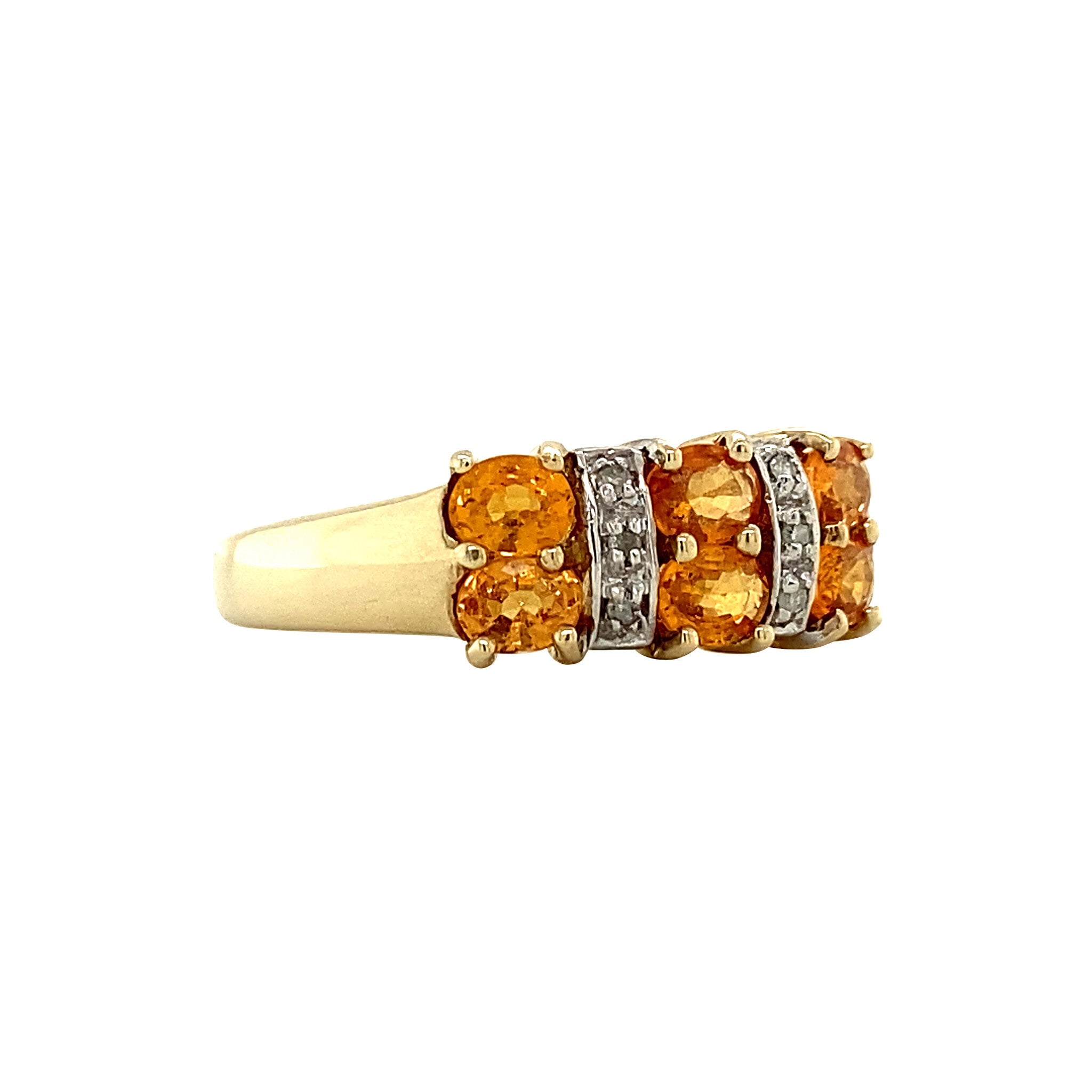 Ring met oranje saffier en diamant 9 krt