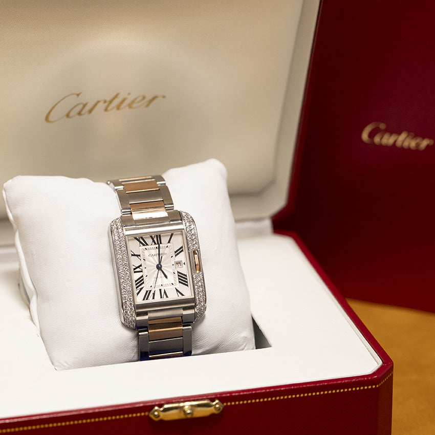 Vintage Cartier Tank Anglaise horloge 18 kt