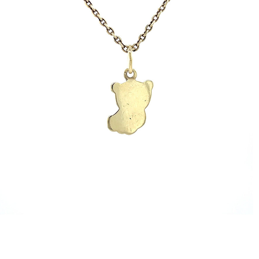 Golden vintage bear pendant 14 kt