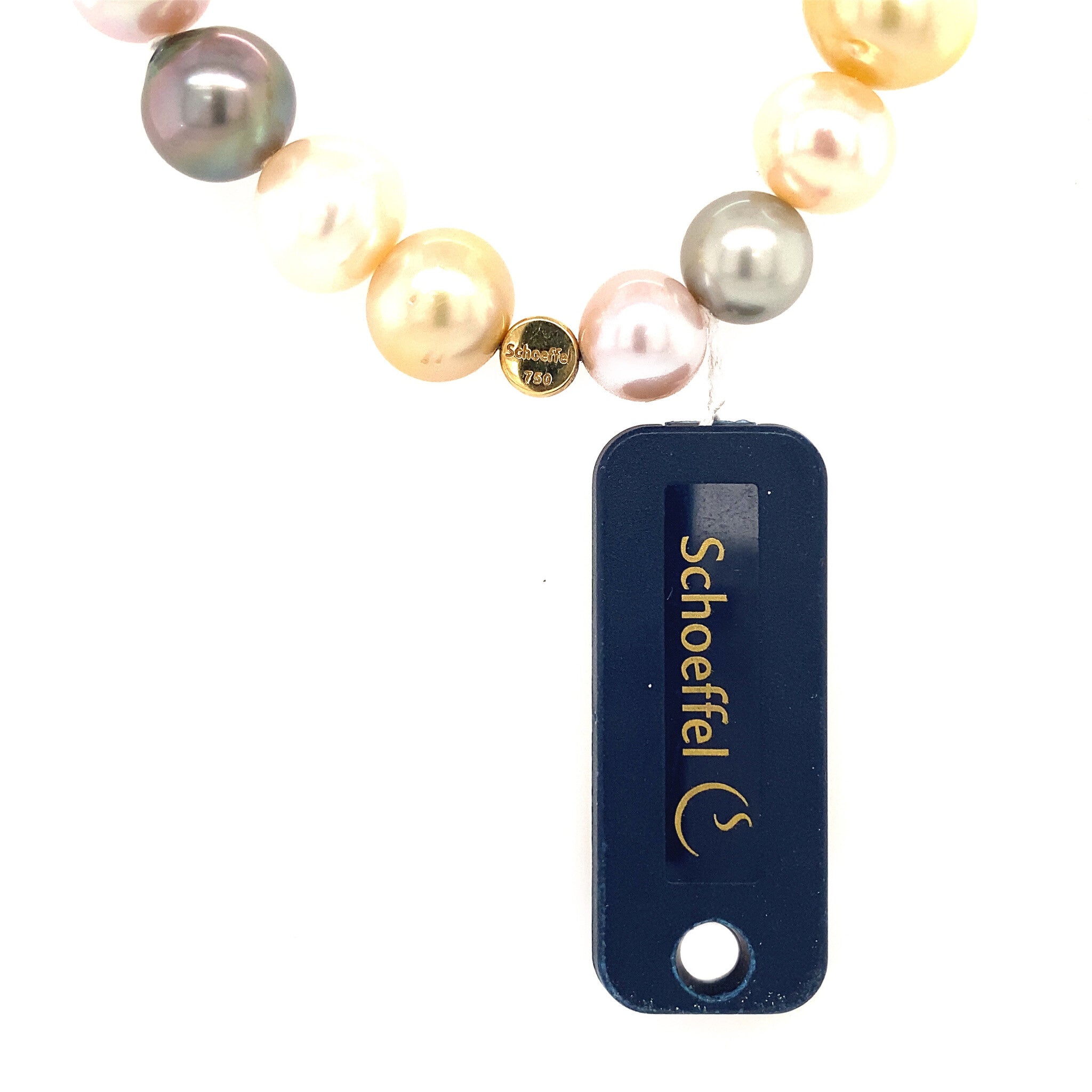 Golden spade pearl necklace 18 carat