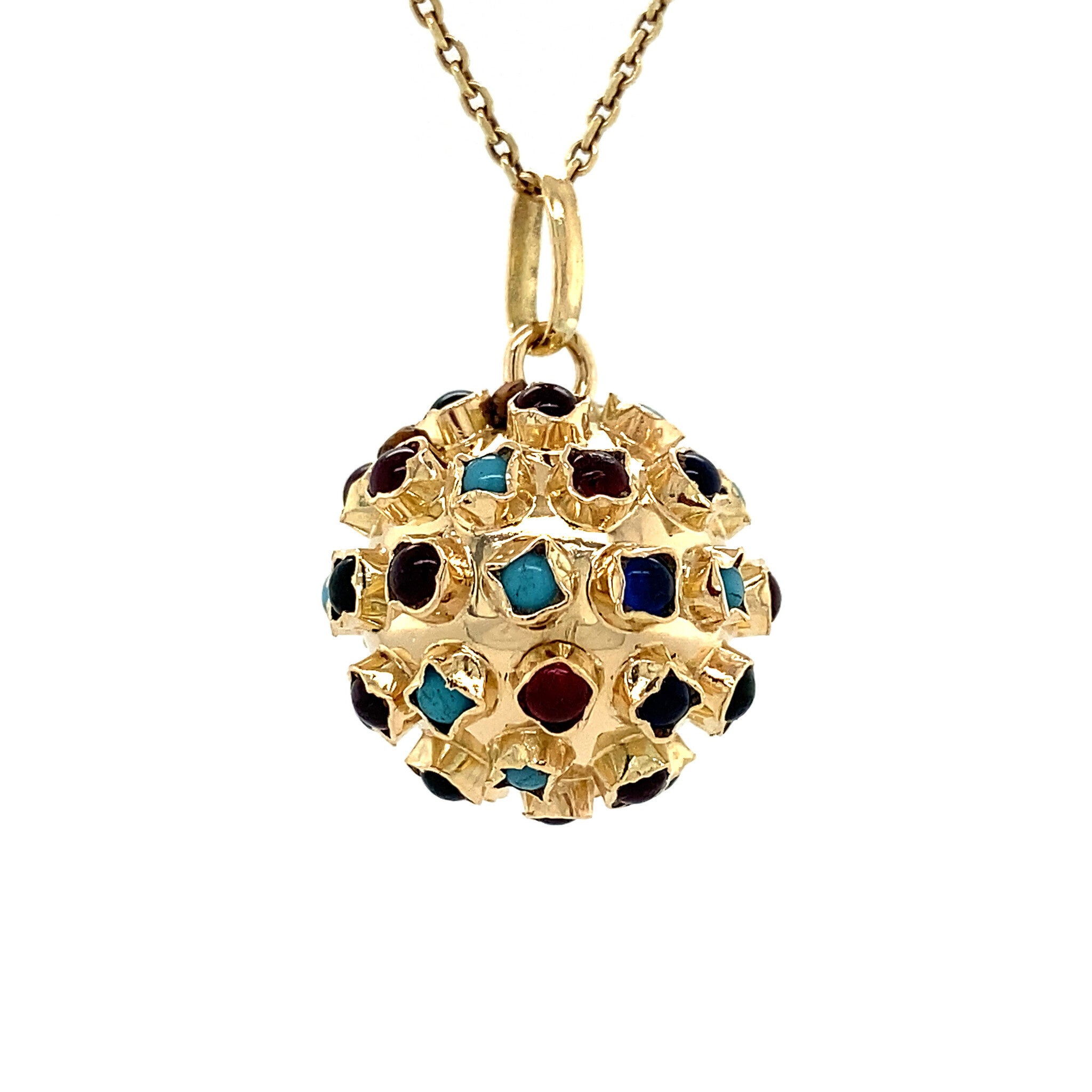 Gouden cocktail hanger met glassteen 14 krt