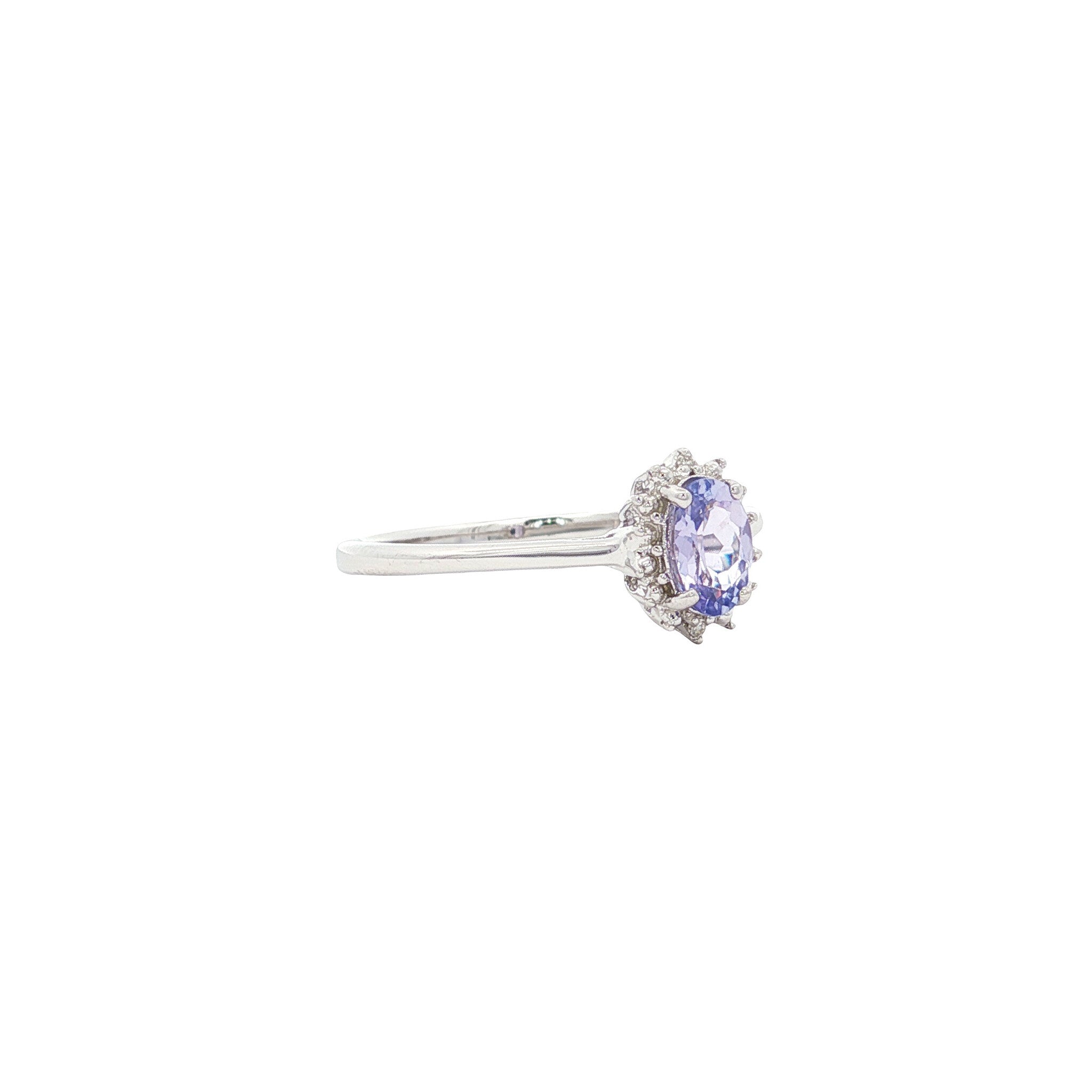 Ring with tanzanite and diamond 9 kt