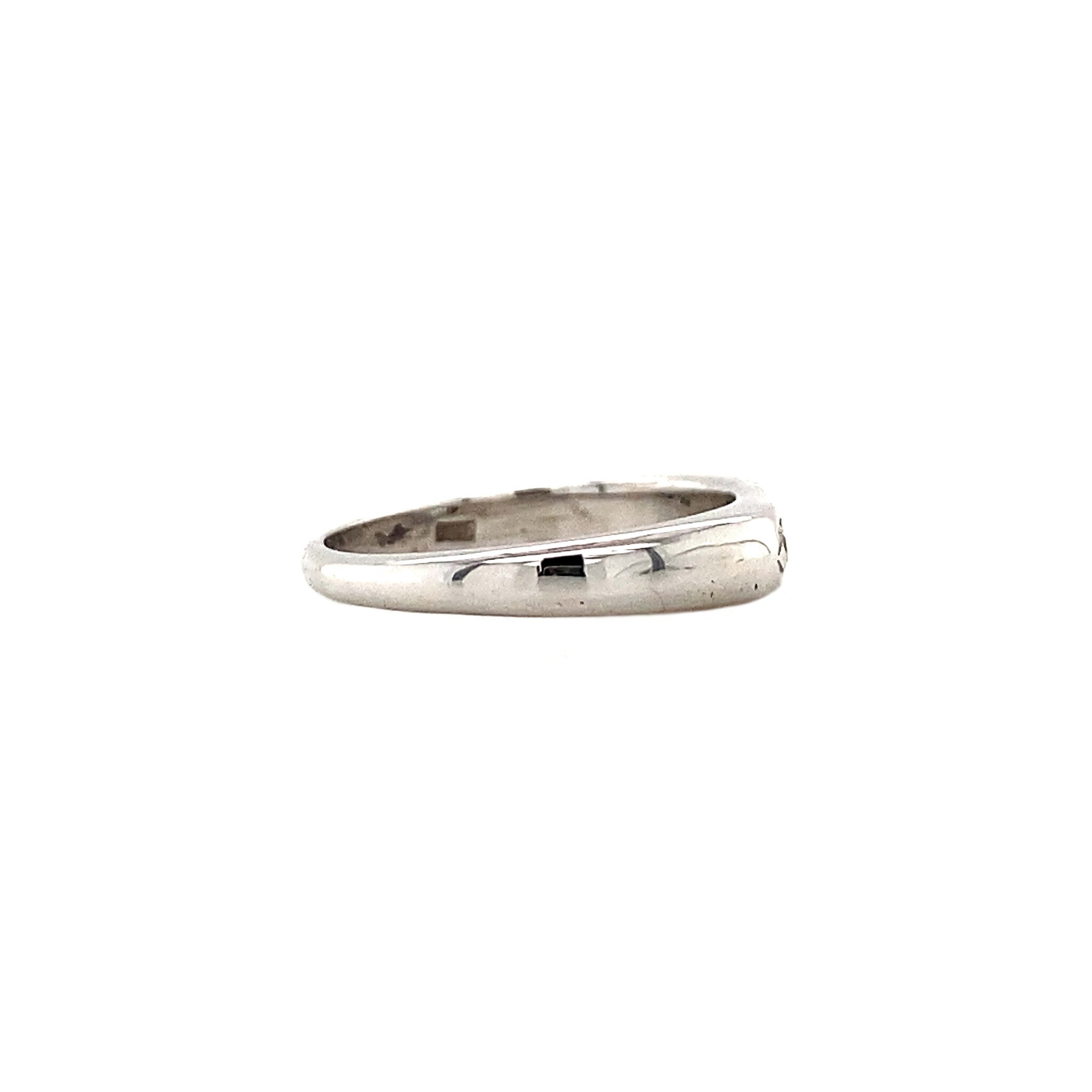 Witgouden pinkring met diamant 14 krt