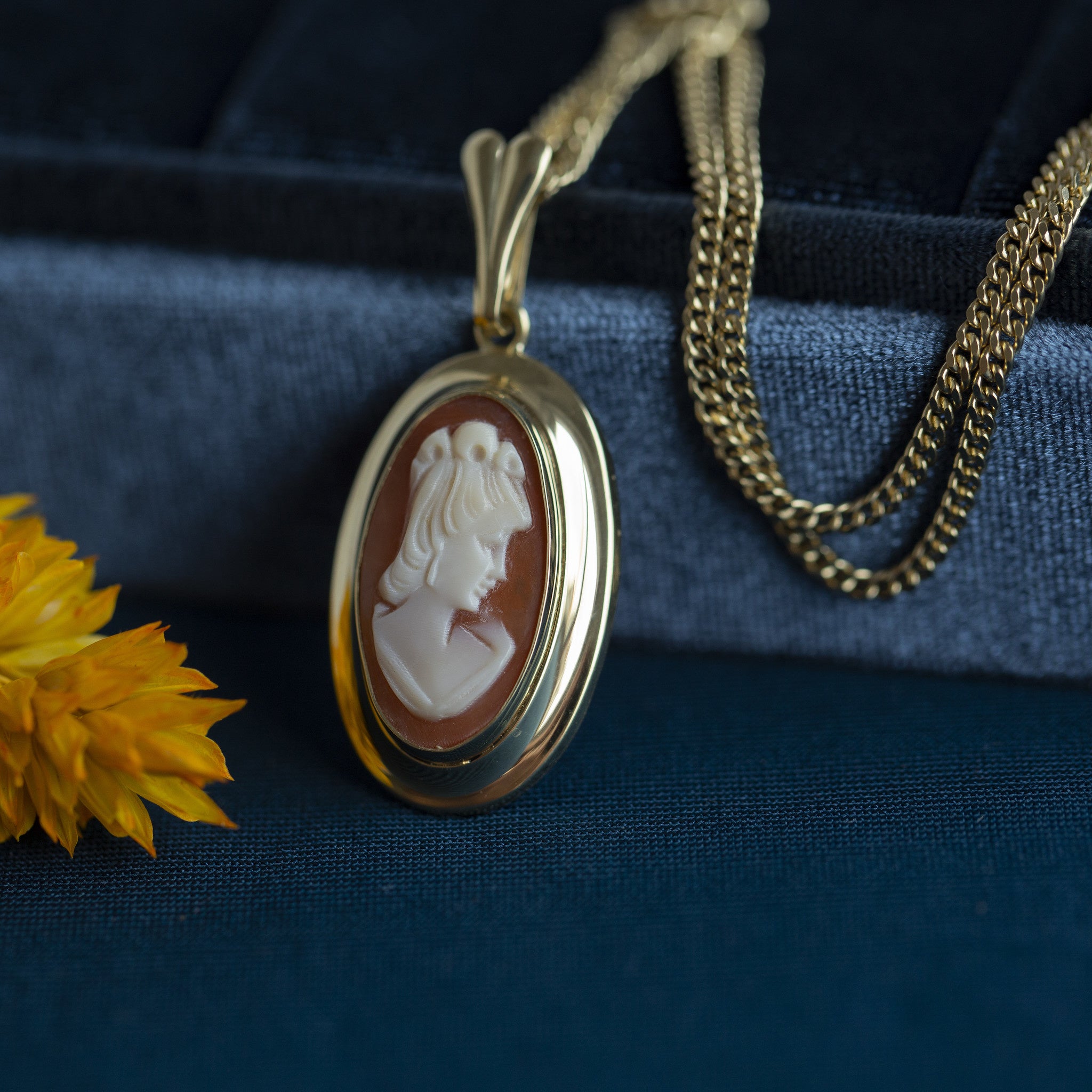 Gouden hanger met camee 14 krt