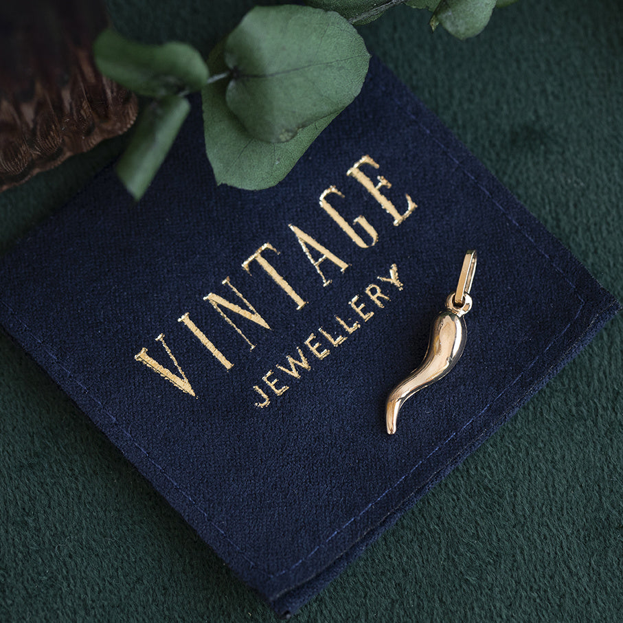 Gold vintage bottle pendant 14 kt