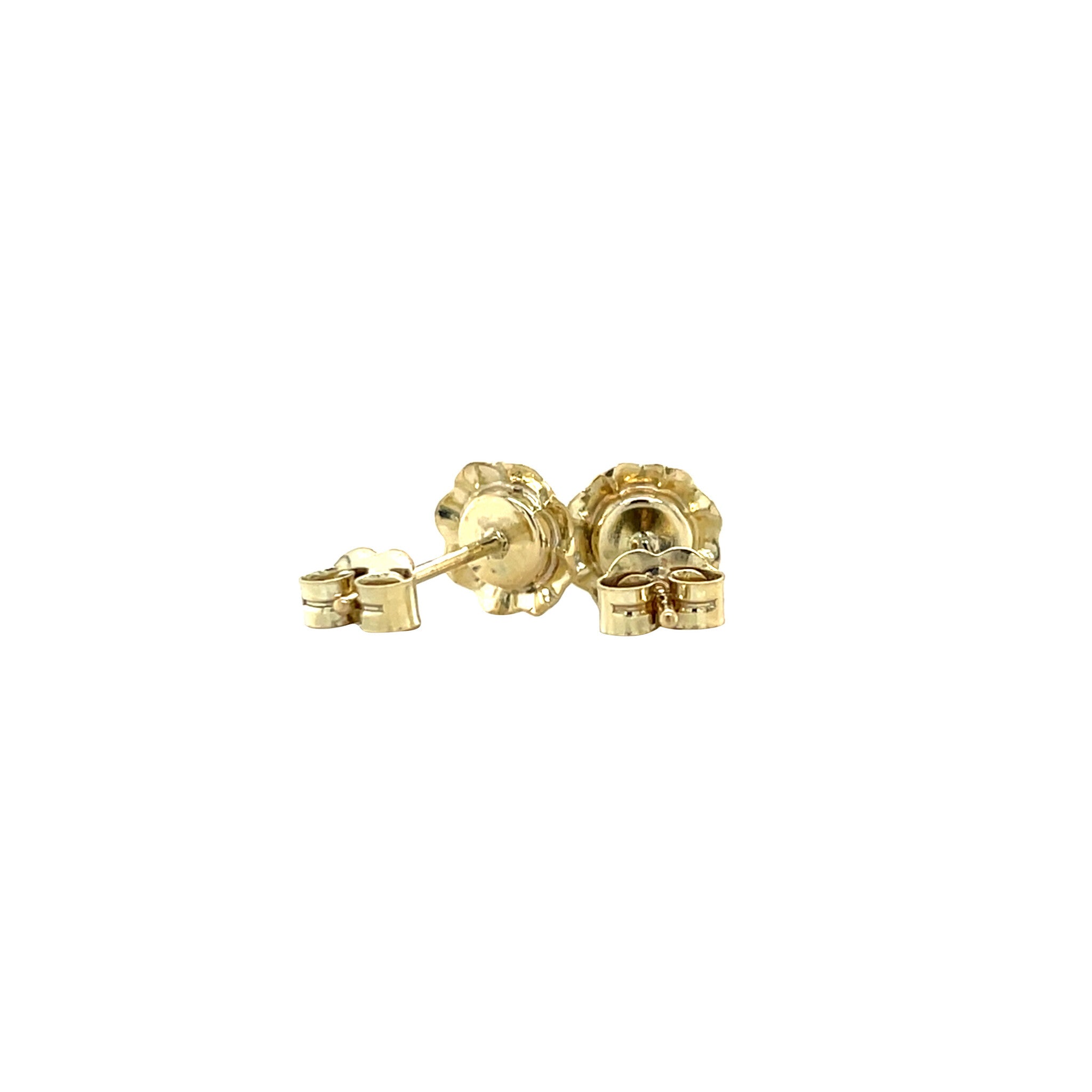 Gouden vintage oorstekers met granaat 14 krt