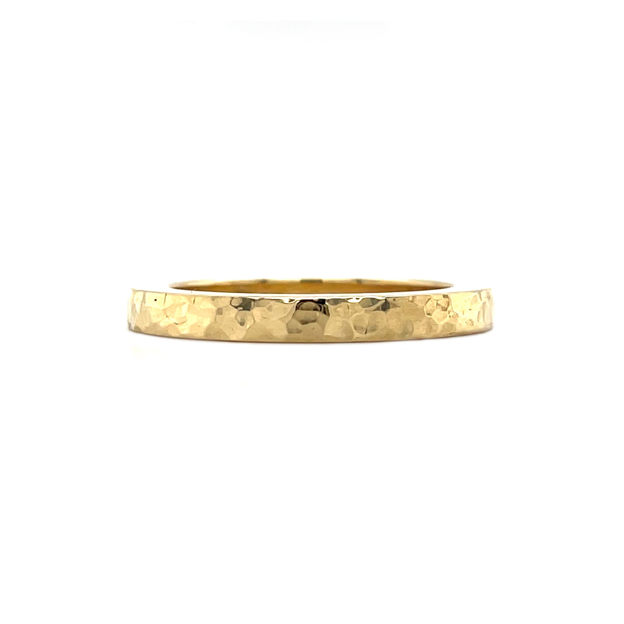 Gouden vintage hamerslag ring 18 krt