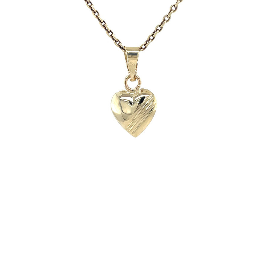 Gold vintage heart pendant 14 kt