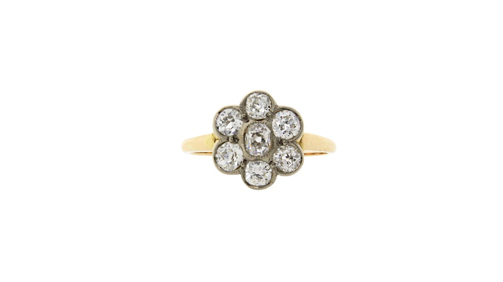 Gouden entourage ring met diamant 14 krt