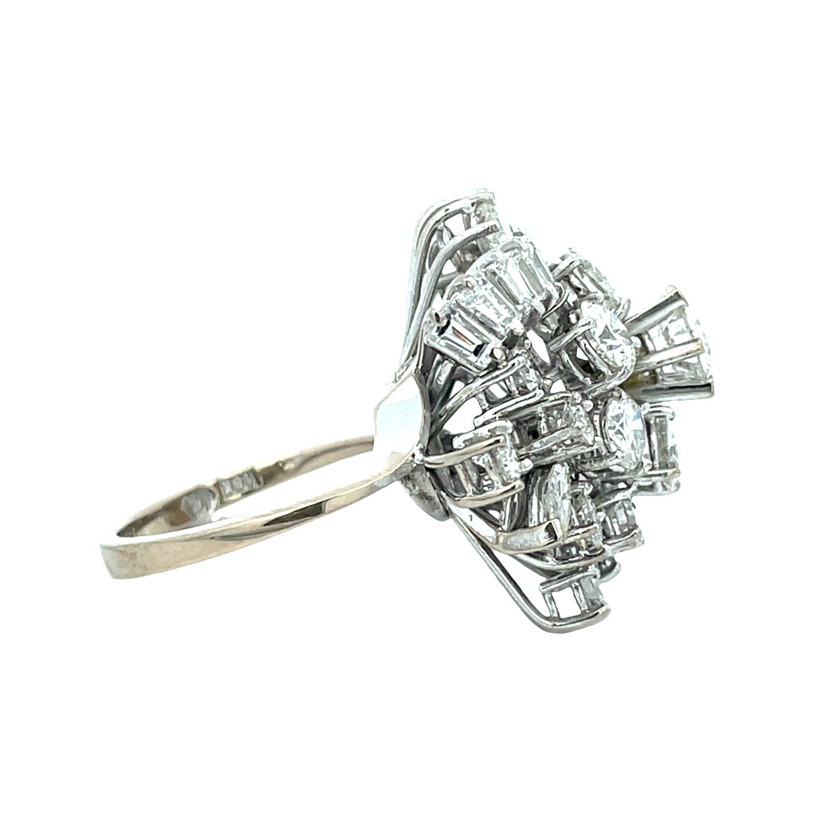 Witgouden vintage ring met diamant 14 krt