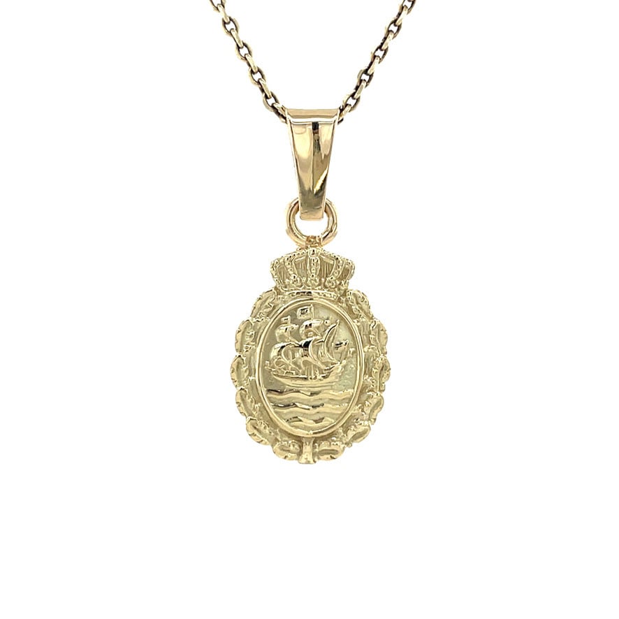 Vintage gold nautical pendant 14 kt