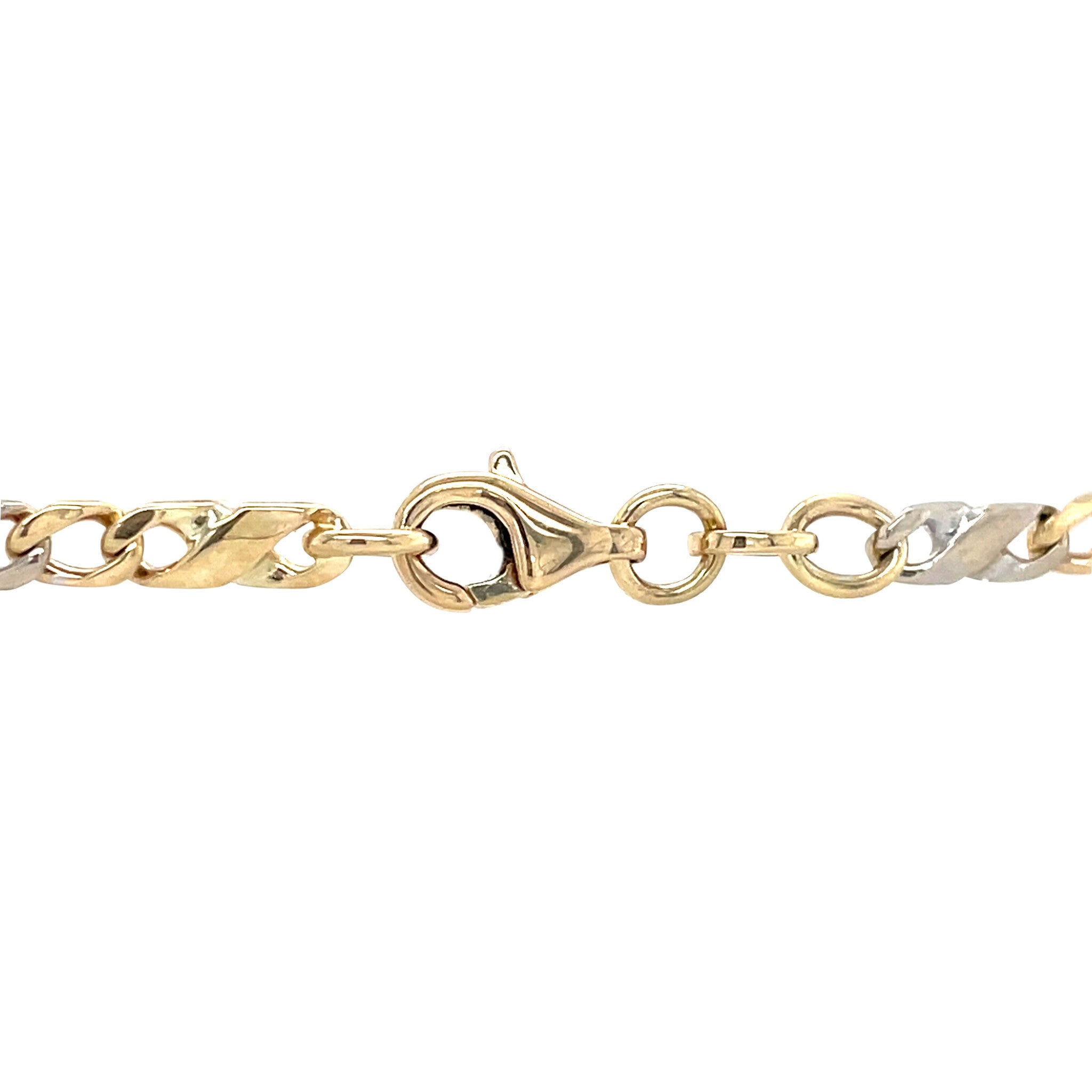 Bicolour vintage gold fantasy bracelet 14 kt