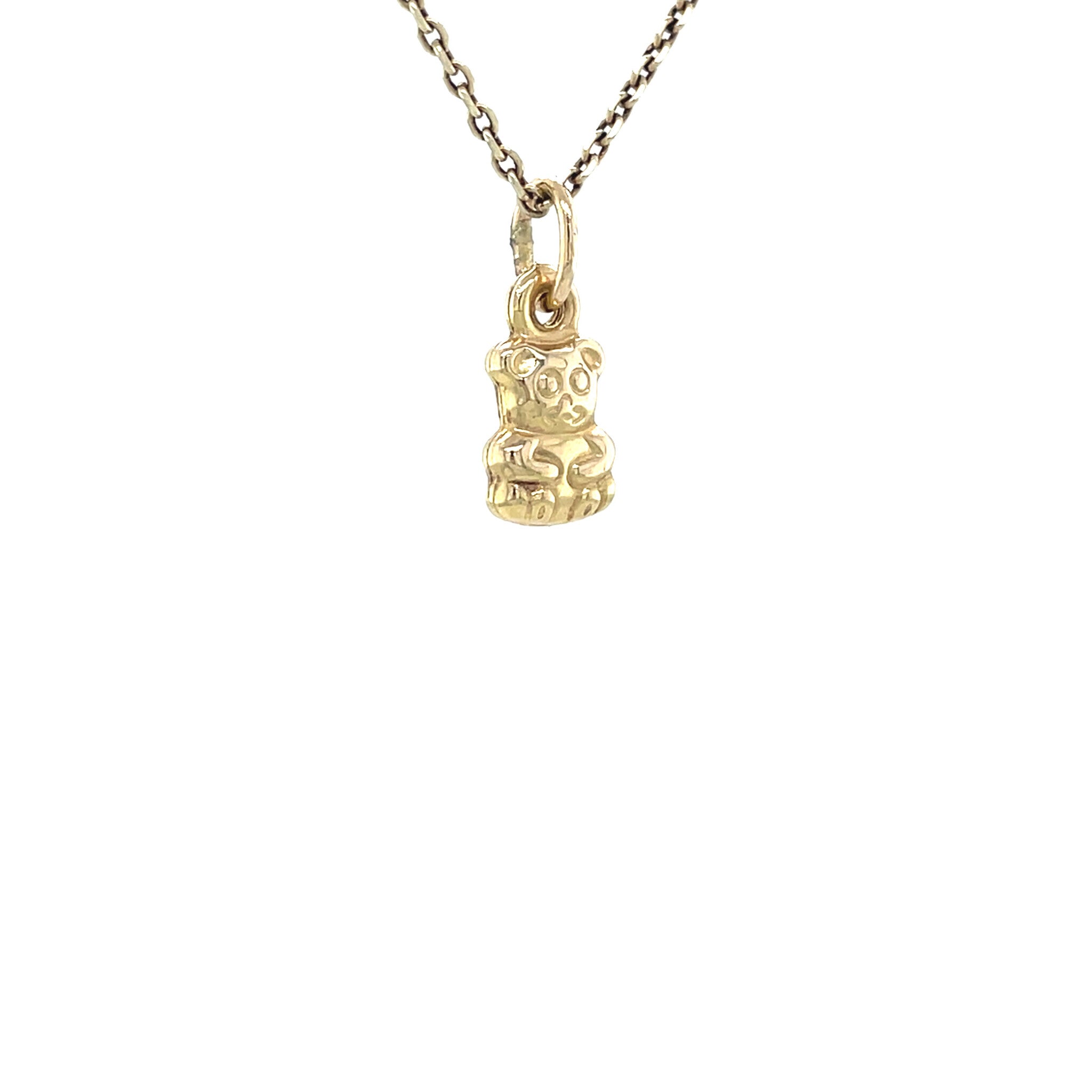 Golden vintage little bear pendant 14 kt