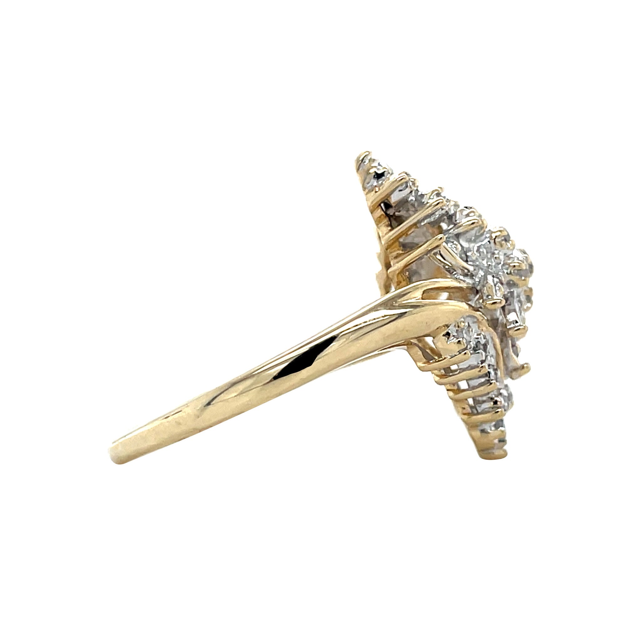 Gouden vintage ring met diamant 14 krt