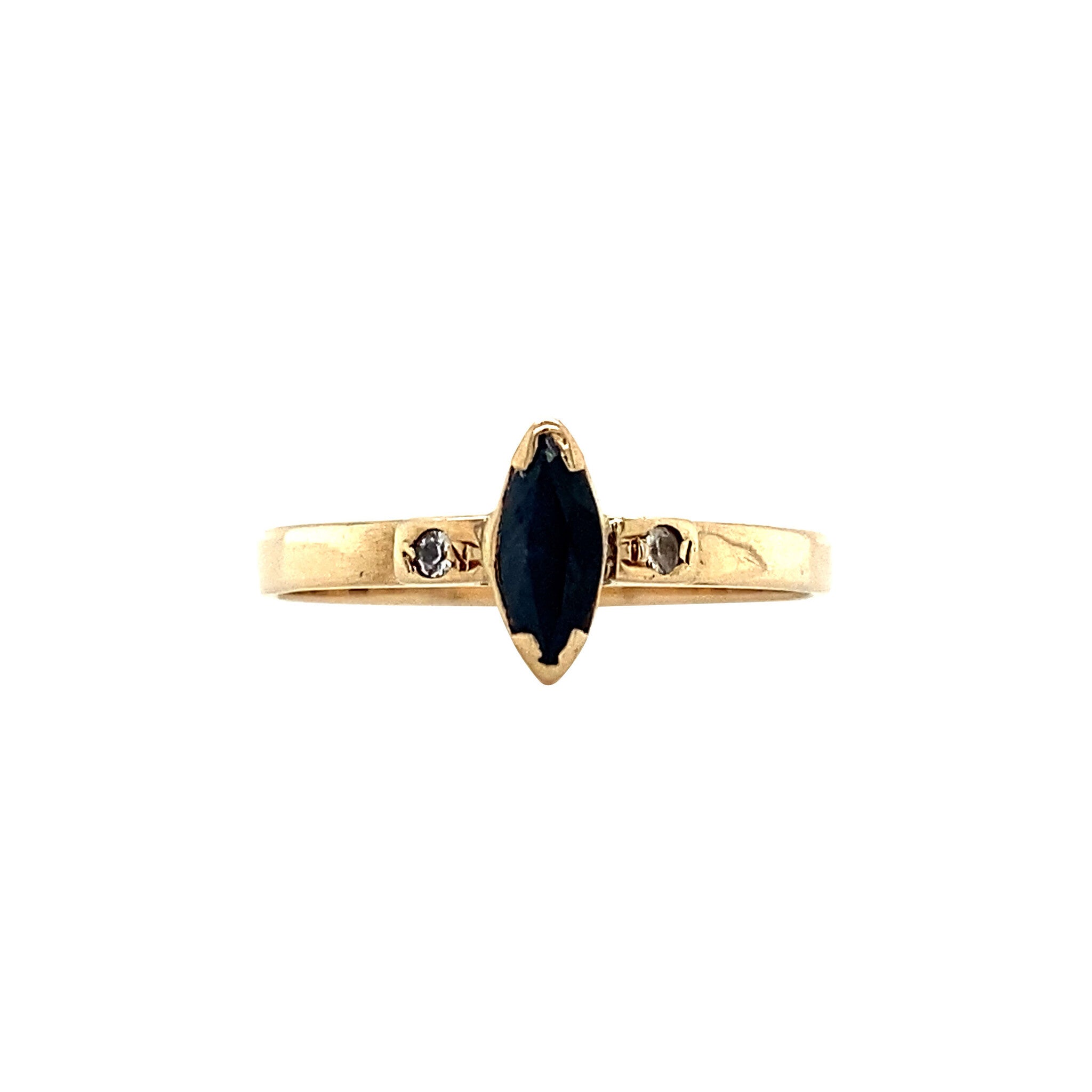Ring met saffier en zirkonia 12 krt