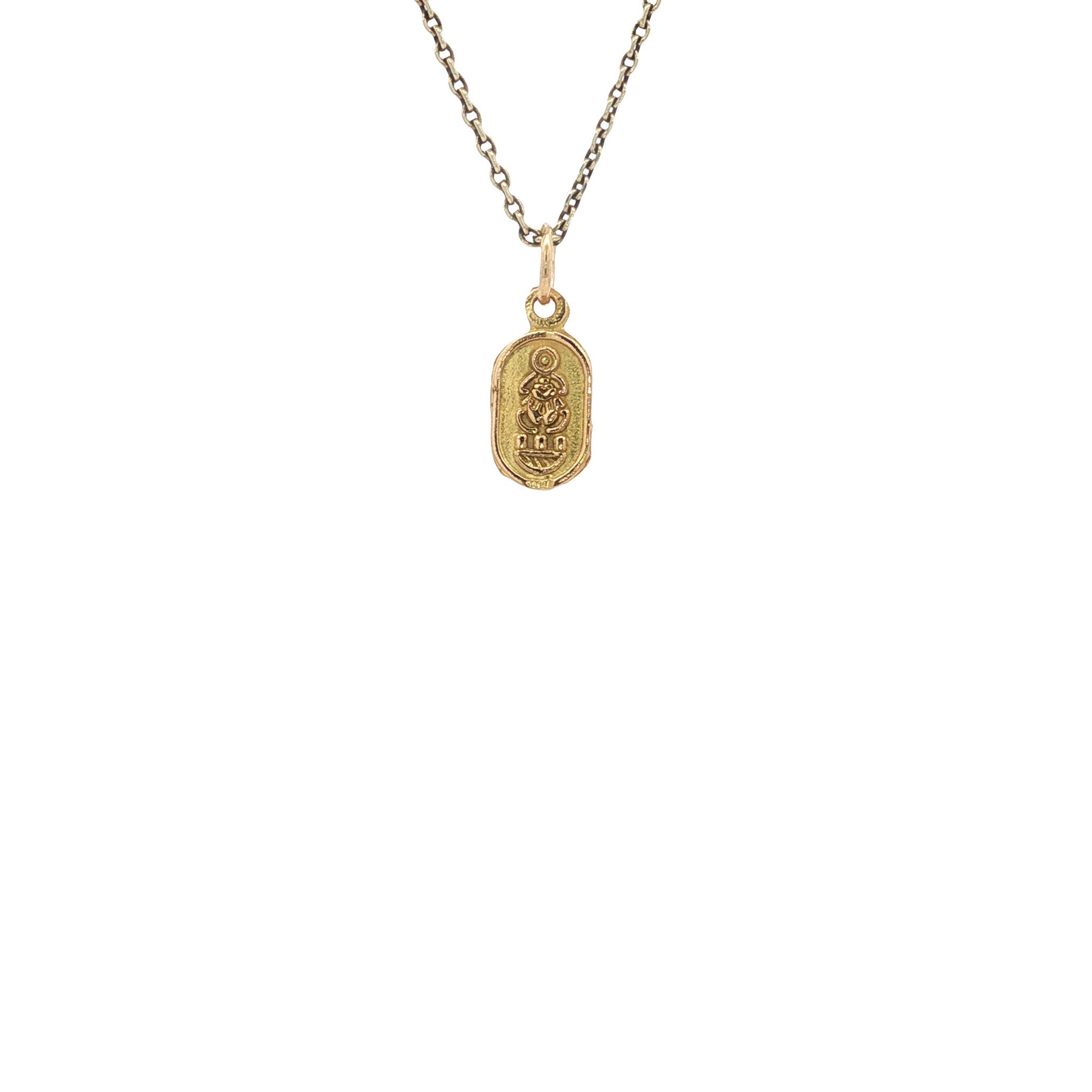 Gouden vintage scarabee kever hanger 14 kt