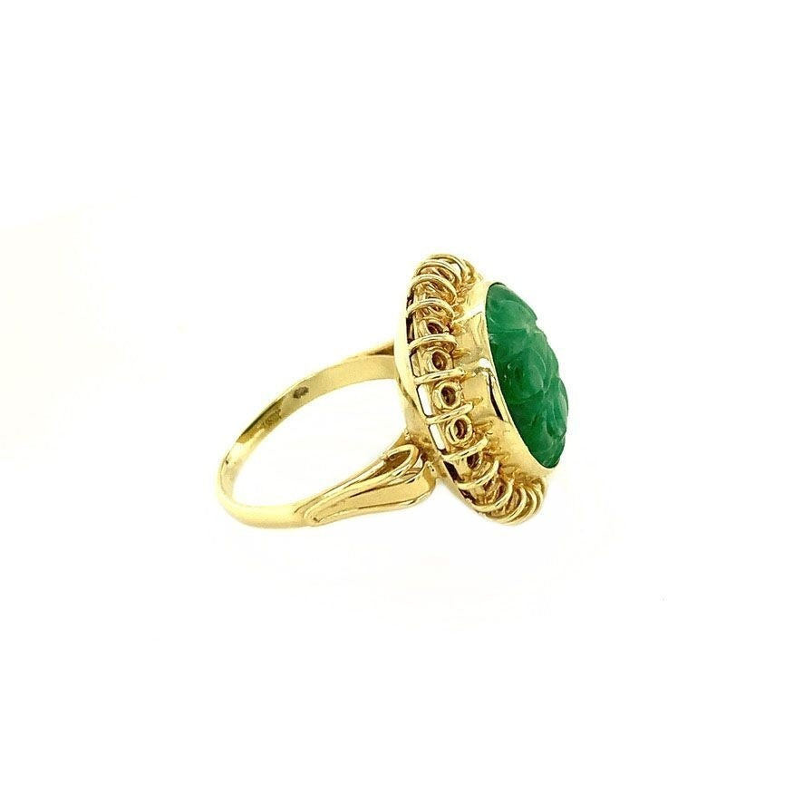 Gold ring with aventurine 14 krt