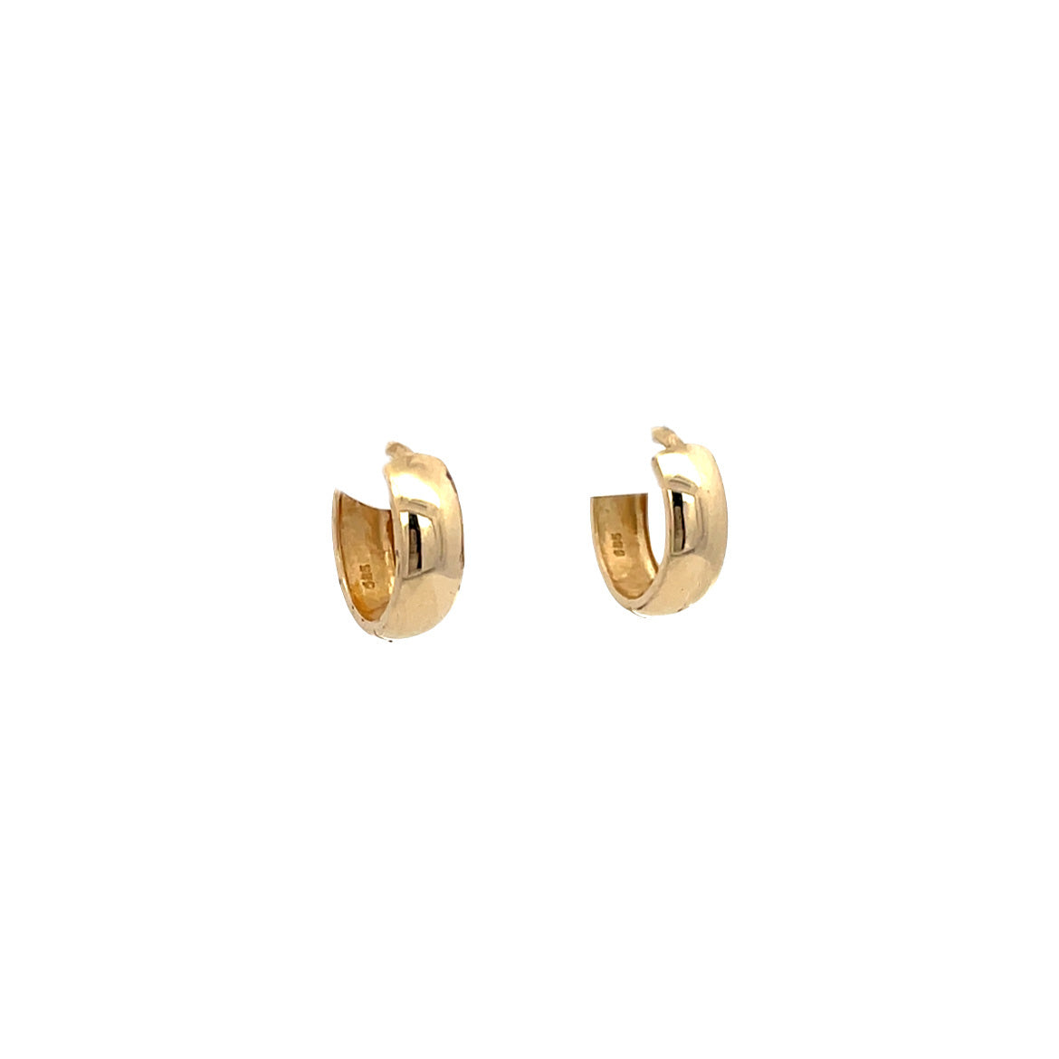 Gold vintage smooth creoles 14 kt