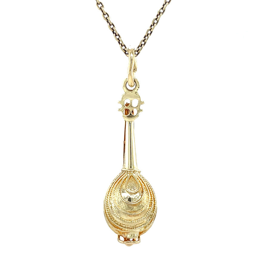 Gouden vintage mandoline hanger 14 kt
