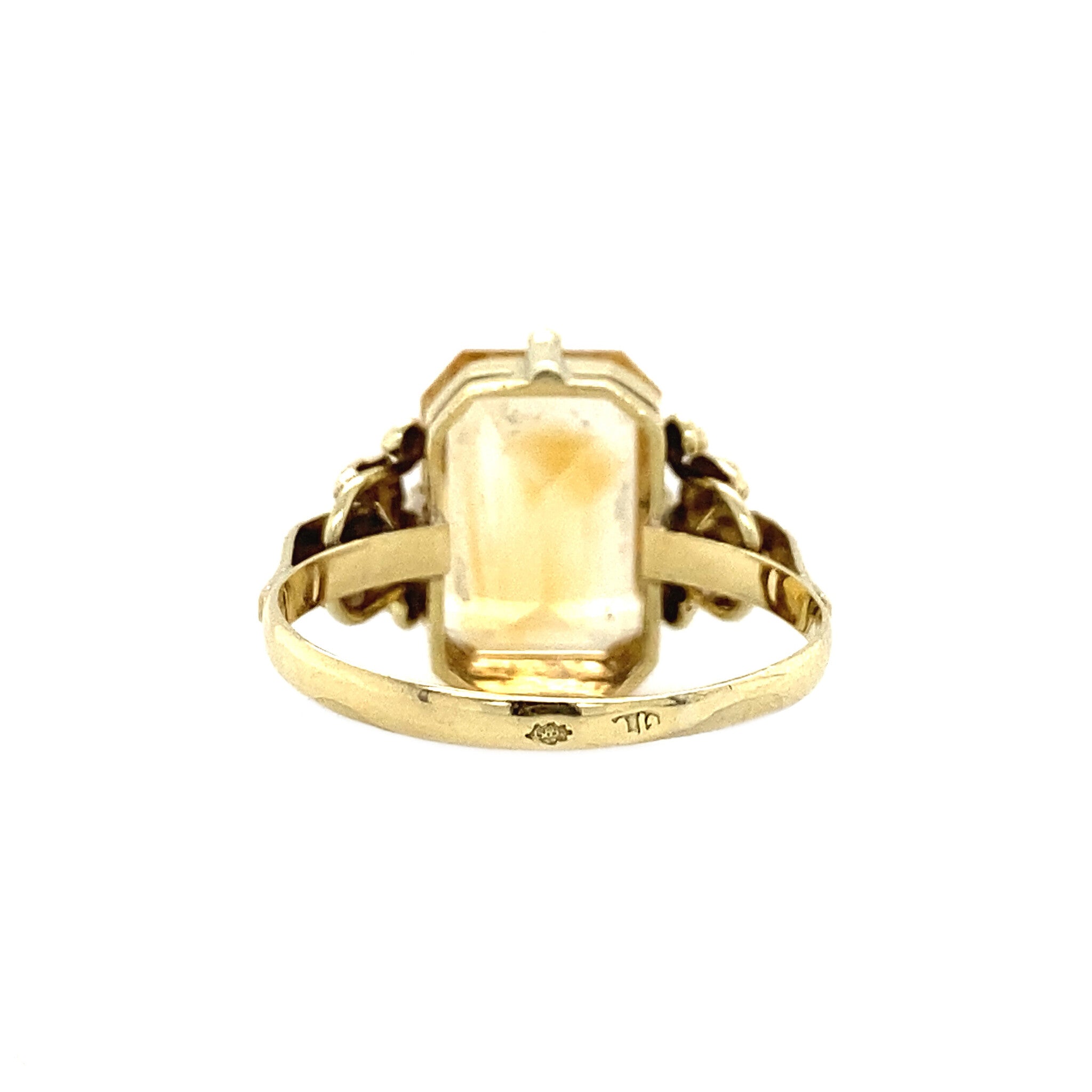 Gouden ring met citrien 14 krt
