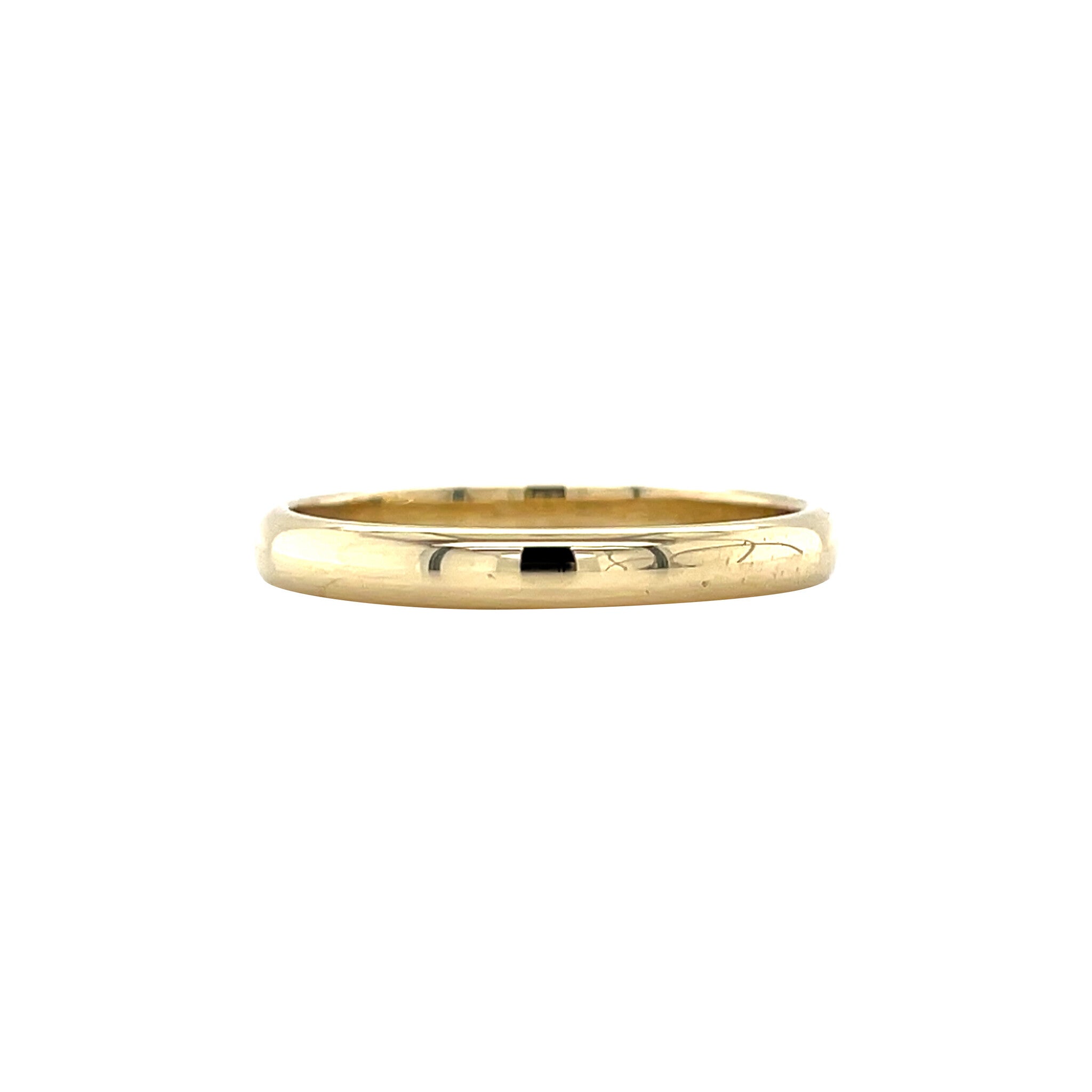 Gouden vintage gladde trouw ring 14 krt