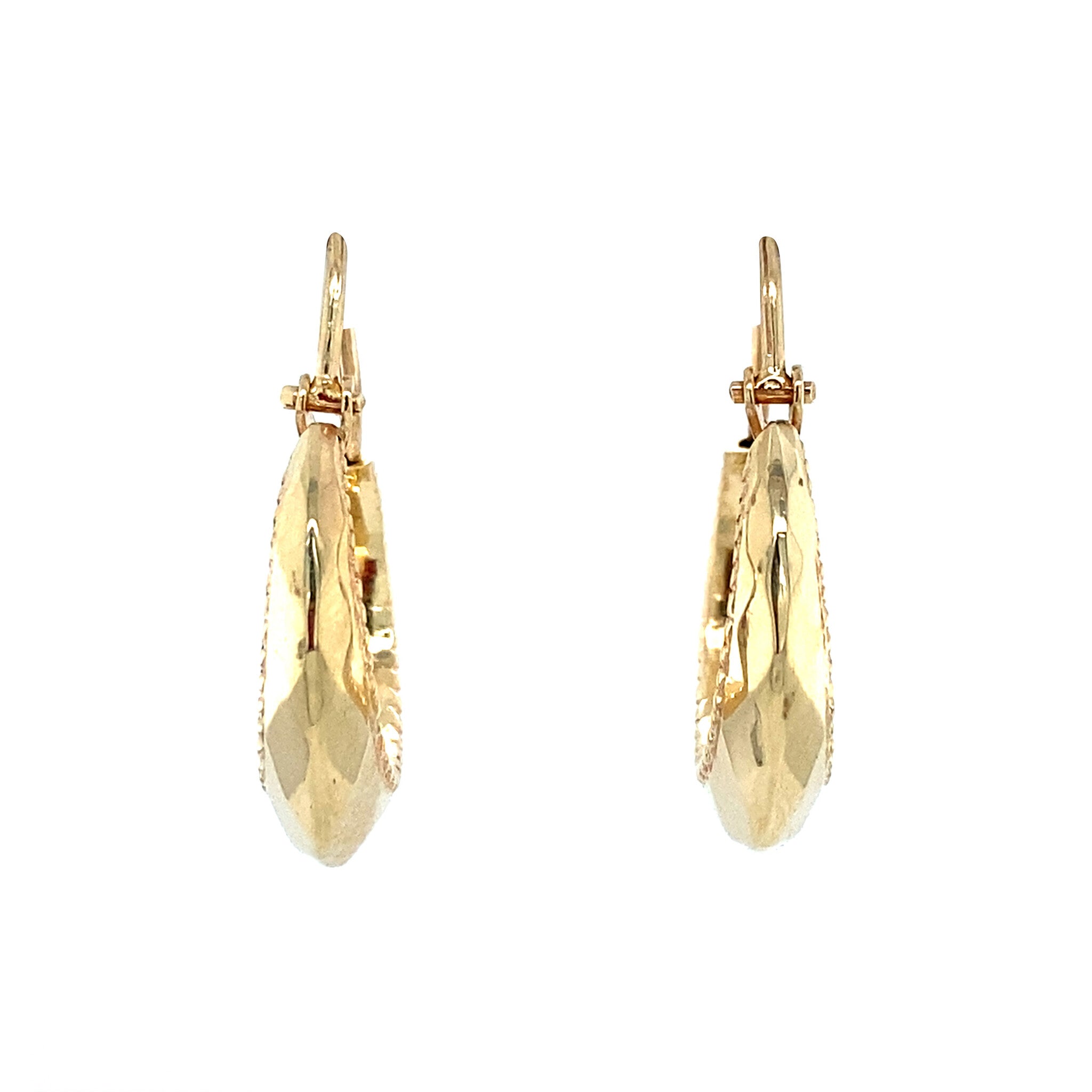 14 kt gold fisherman's hoop earrings
