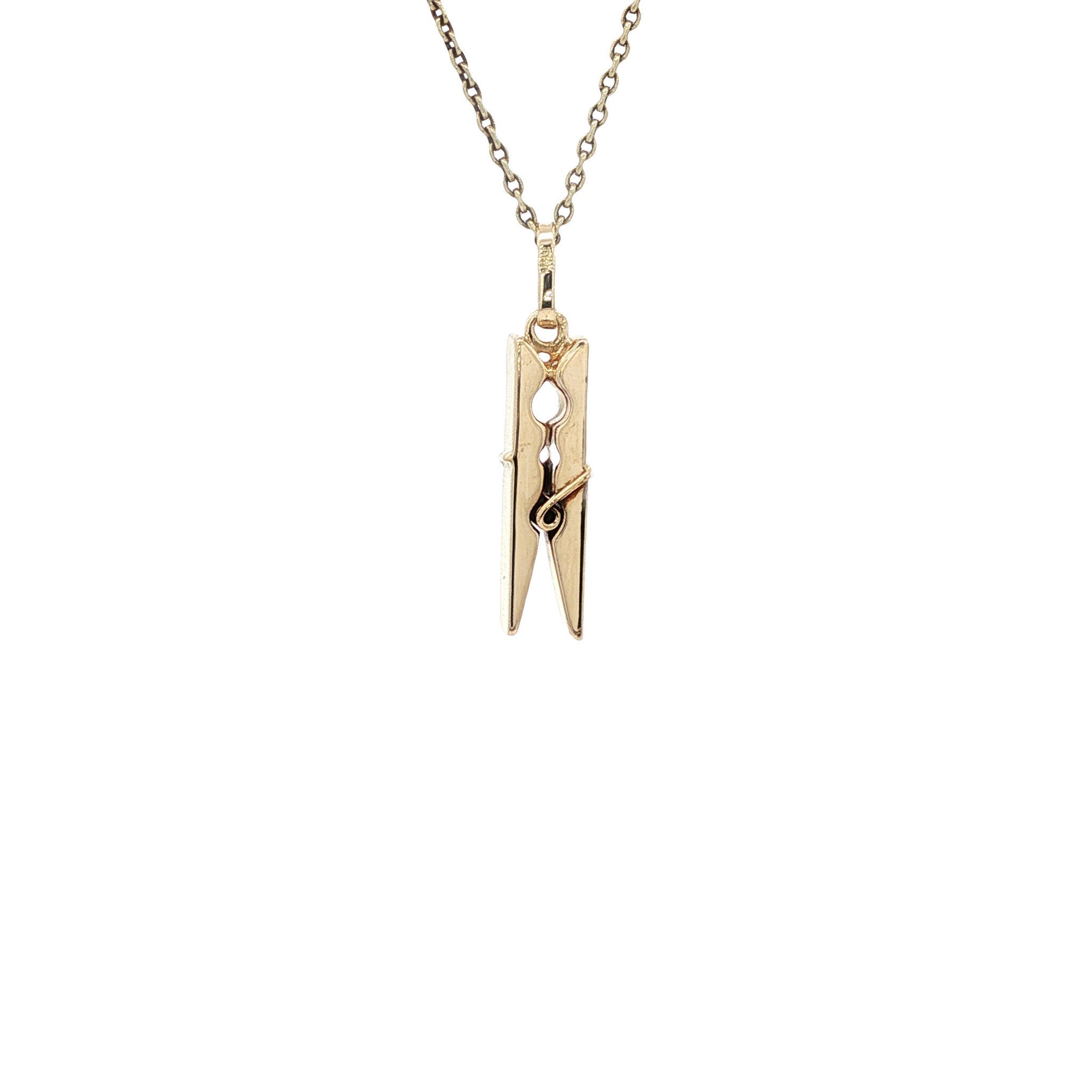 Golden vintage clip pendant 14 kt