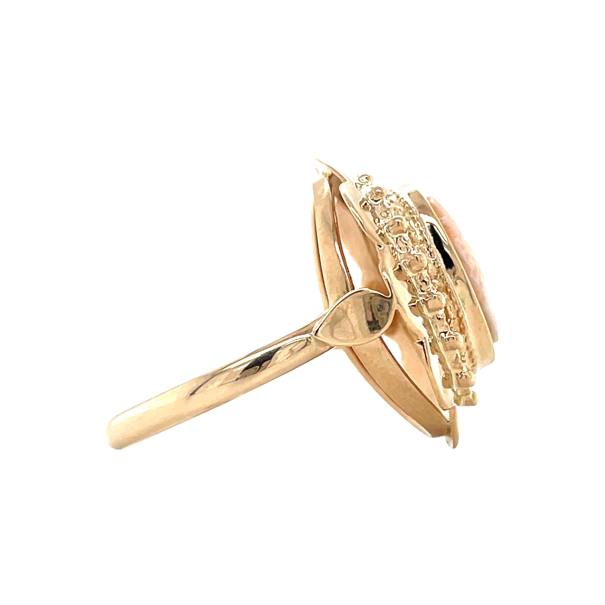 Gouden vintage ring met camee 14 kt