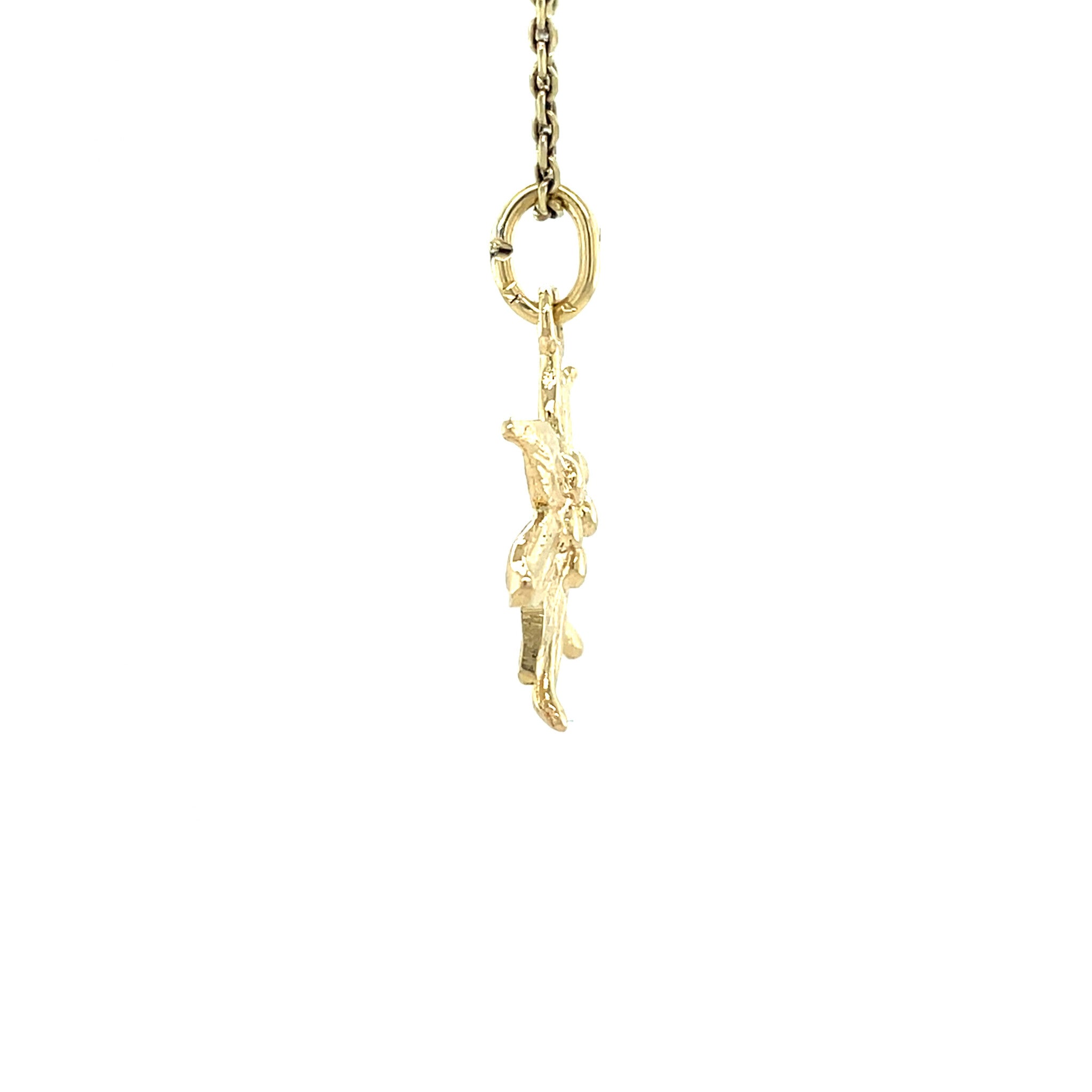 Vintage gold edelweiss pendant 14 kt