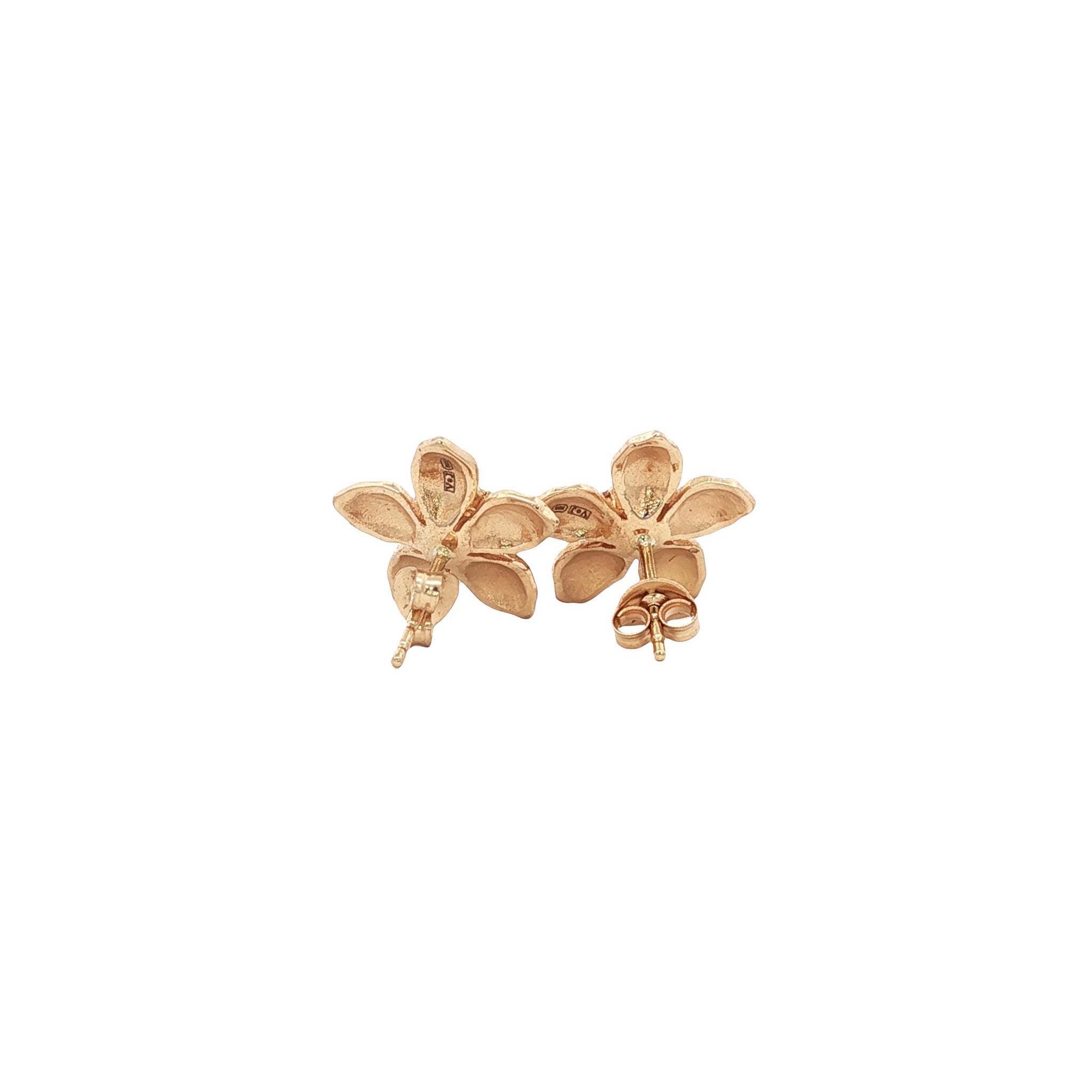Gold earrings with diamond 14 kt