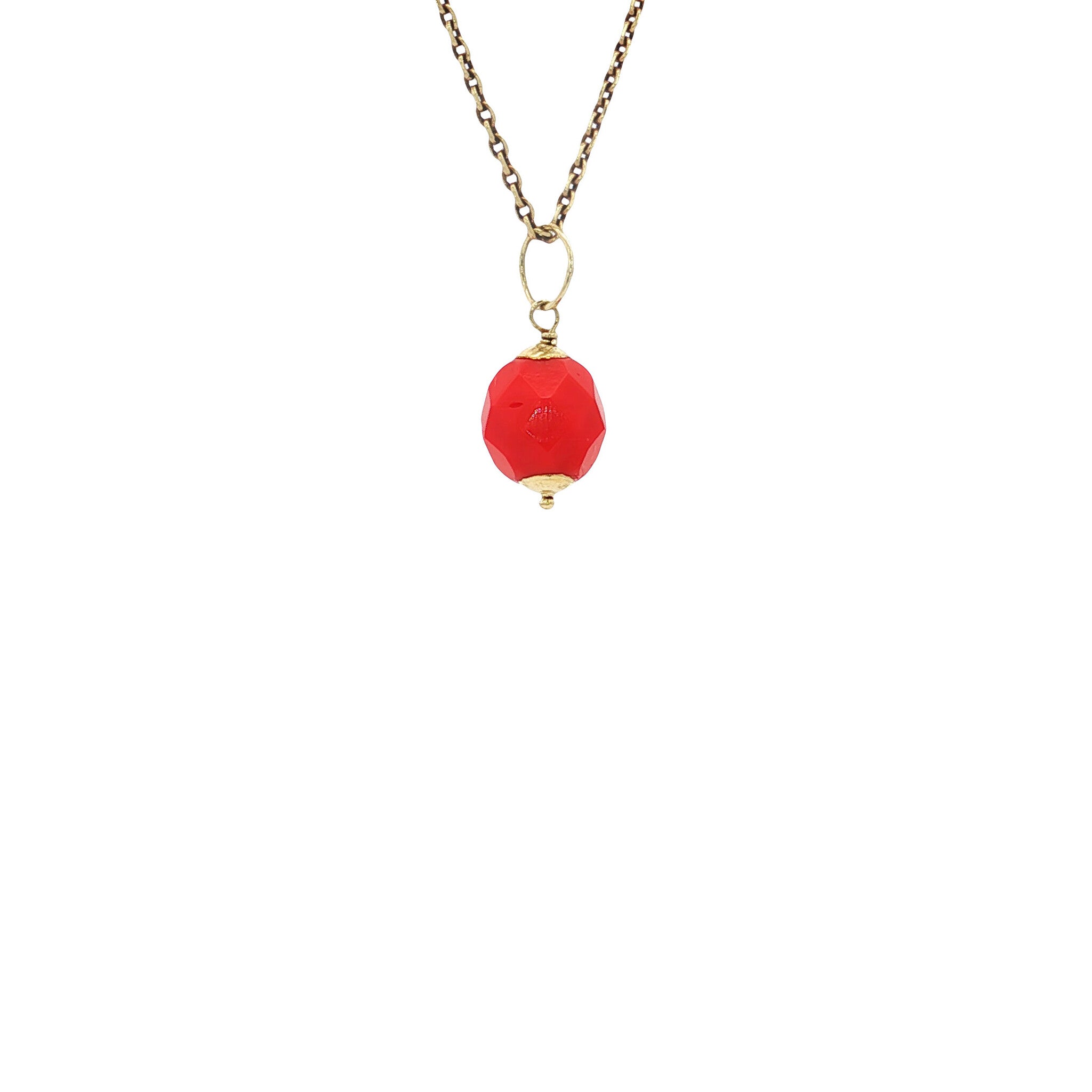 Gouden vintage hanger met kleursteen 14 kt