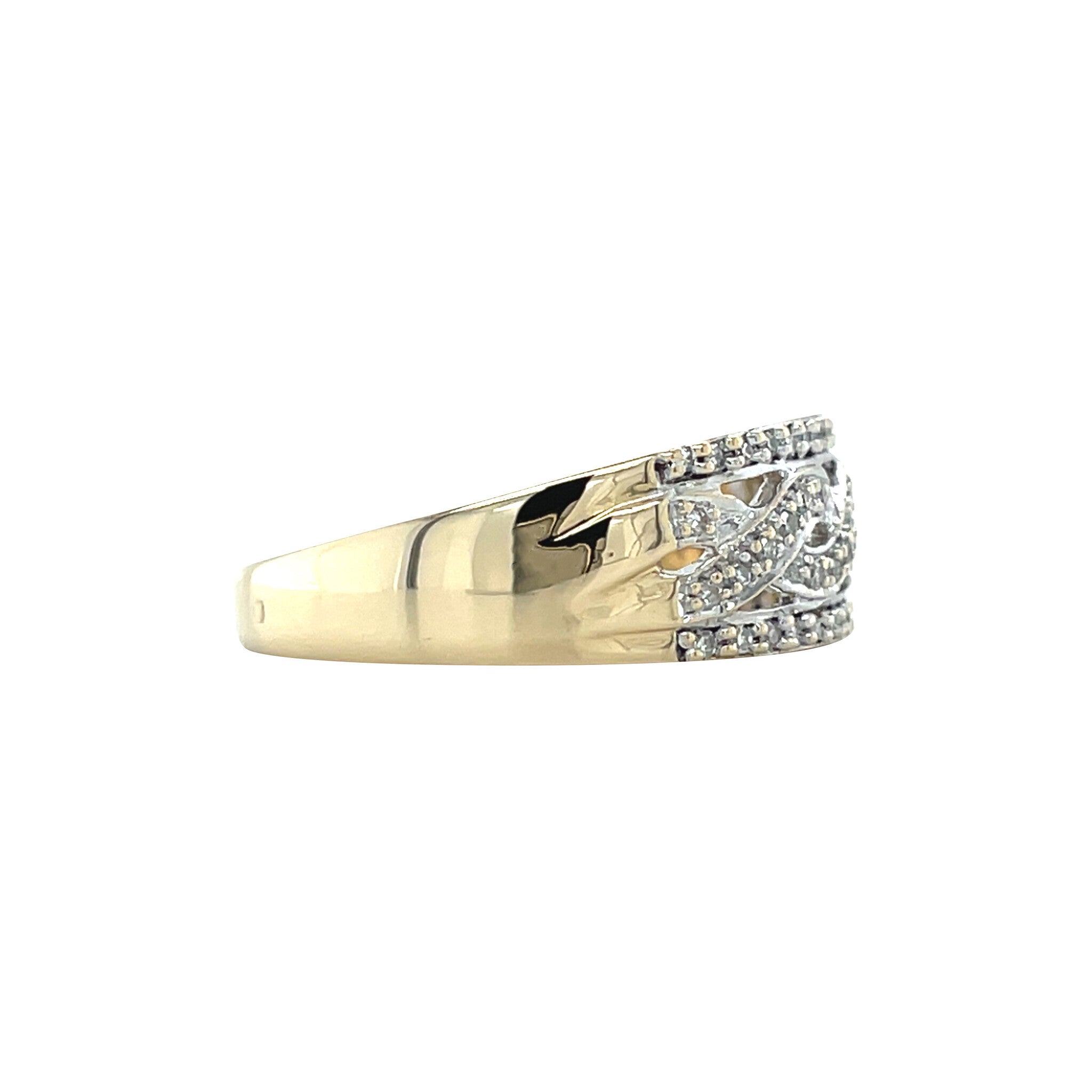 Gouden vintage ring met diamant 14 kt