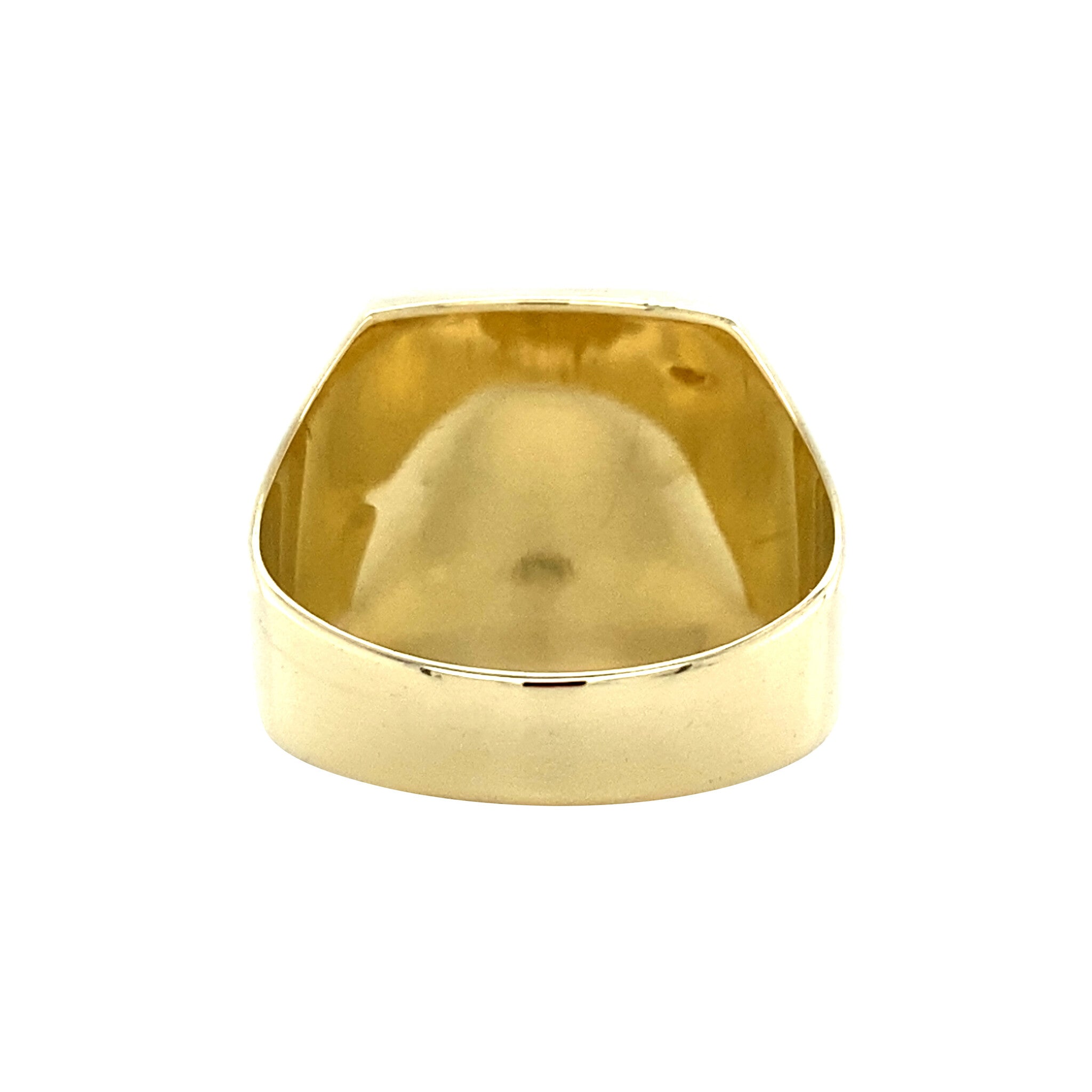 14 kt gold ring with goldstone