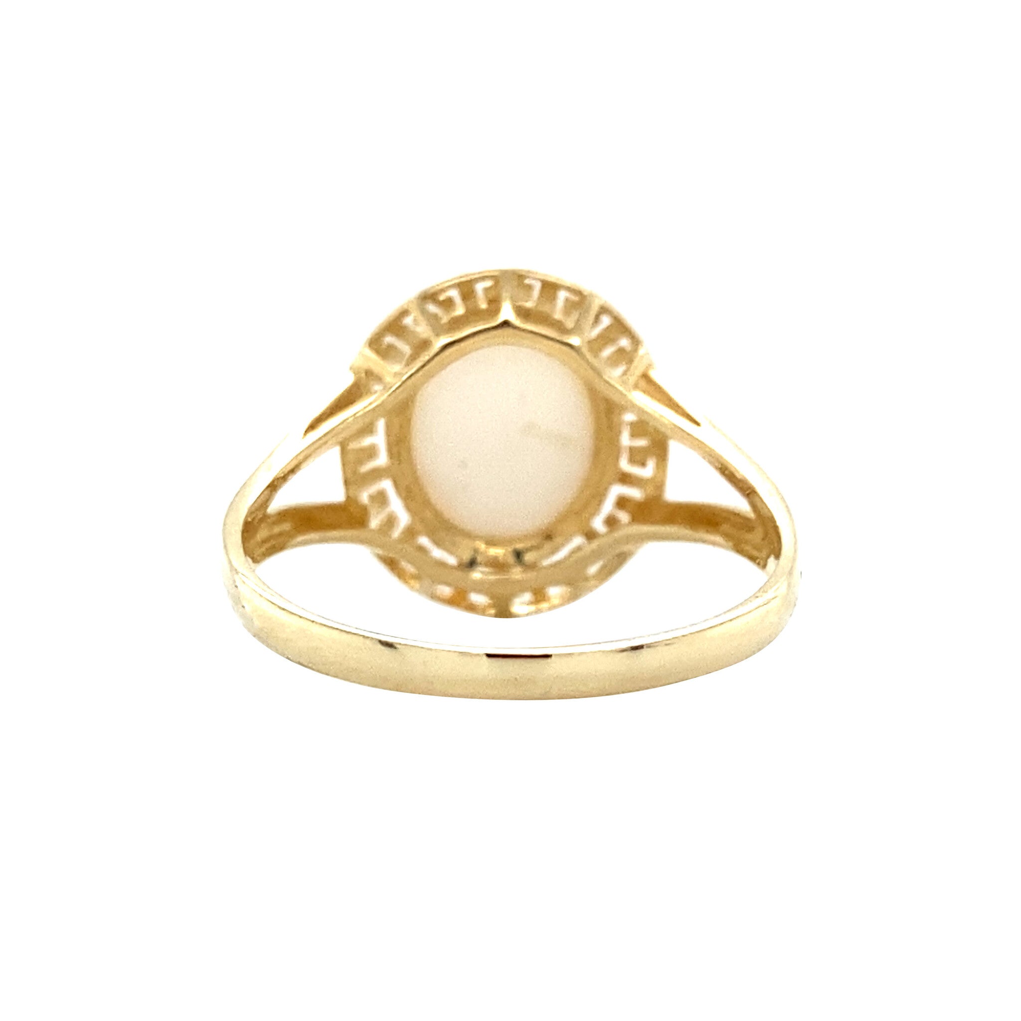 Gouden vintage ring met opaal 14 krt